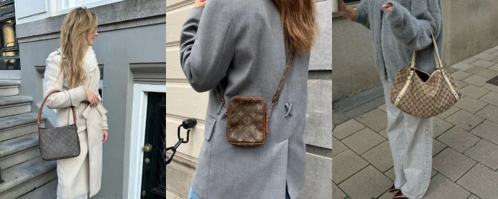 Vintage Desinger Bags Gucci Louis Vuitton Grey