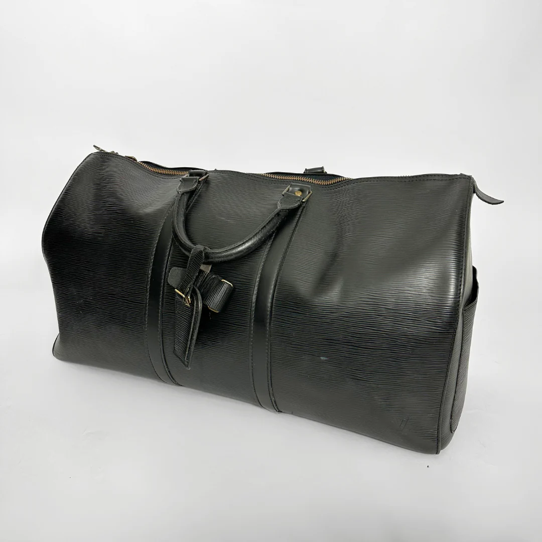 Louis Vuitton Keepall 50 Epi black lateral view