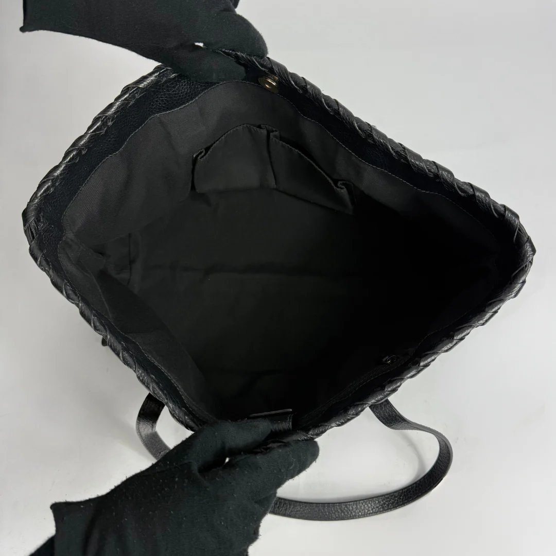 Inside of the black shopper bag