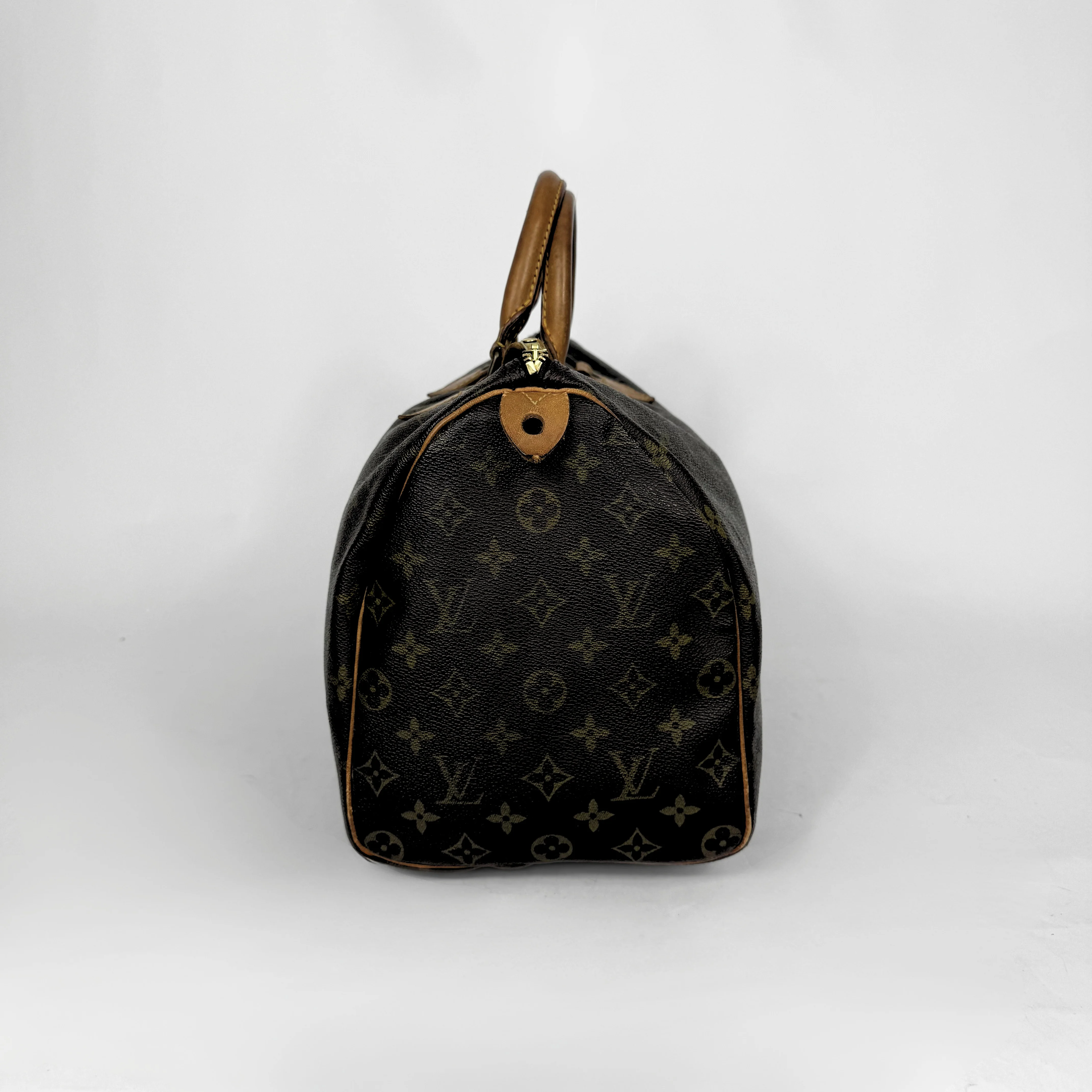 Louis Vuitton monogram handbag on a white background