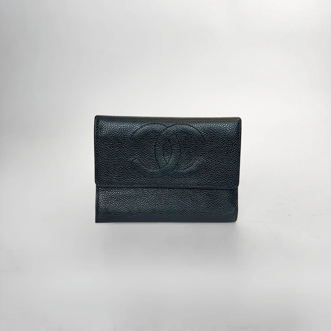 Chanel Black caviar leather wallet 