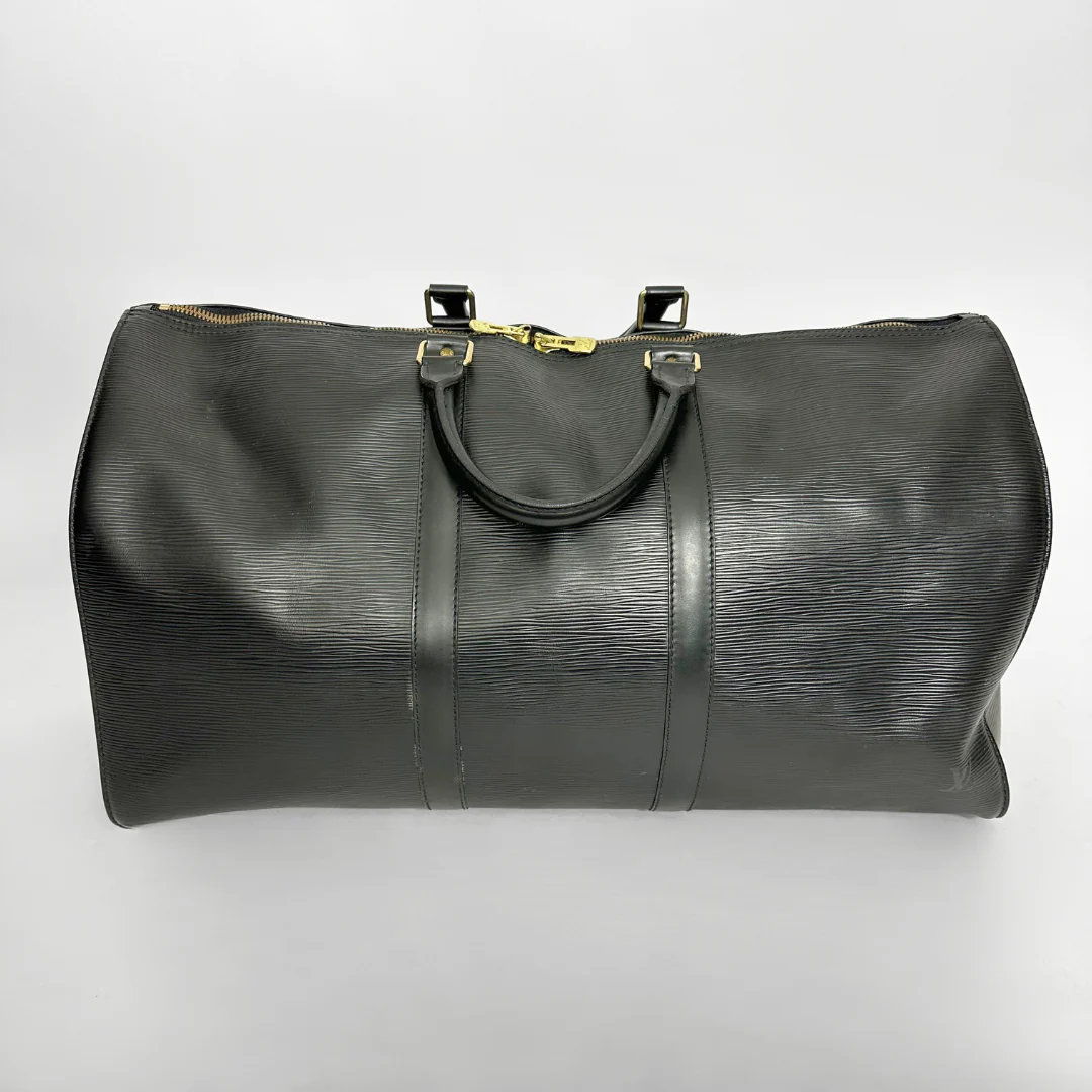 Louis Vuitton Epi black 50 Keepall front view