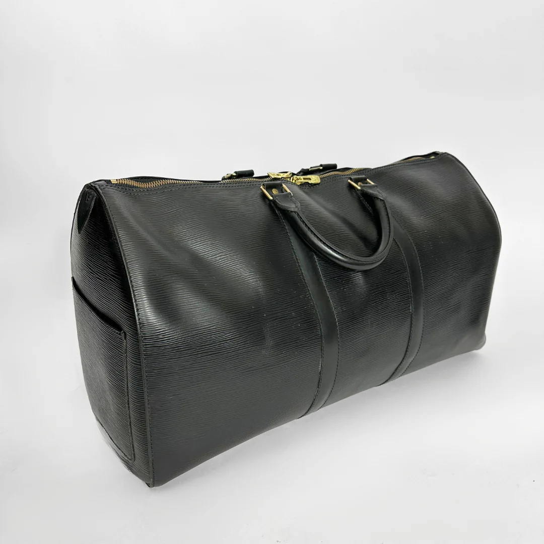 Louis Vuitton Epi black 50 Keepall lateral view