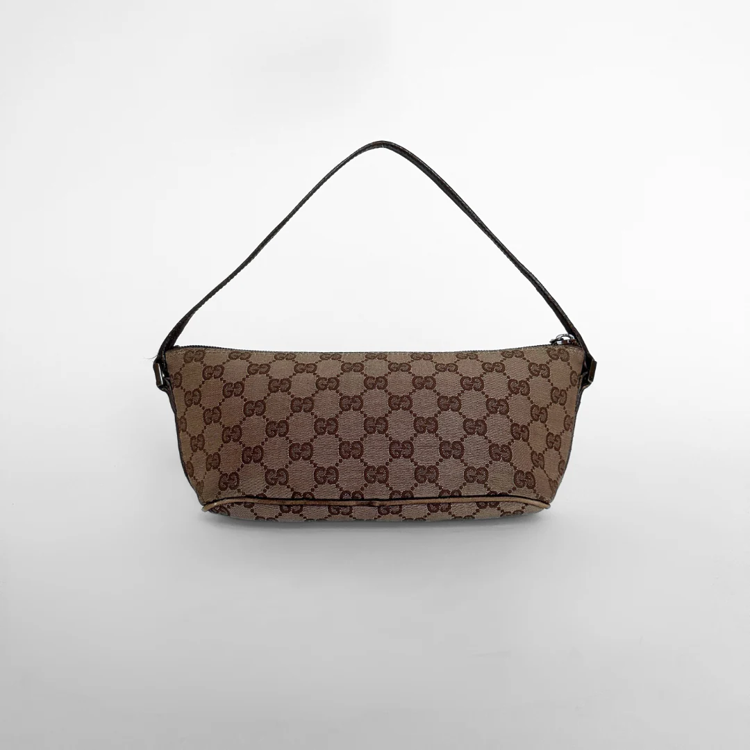 Gucci LS: Gucci Boat Pochette Monogram Canvas - Handbags - Etoile Luxury Vintage
