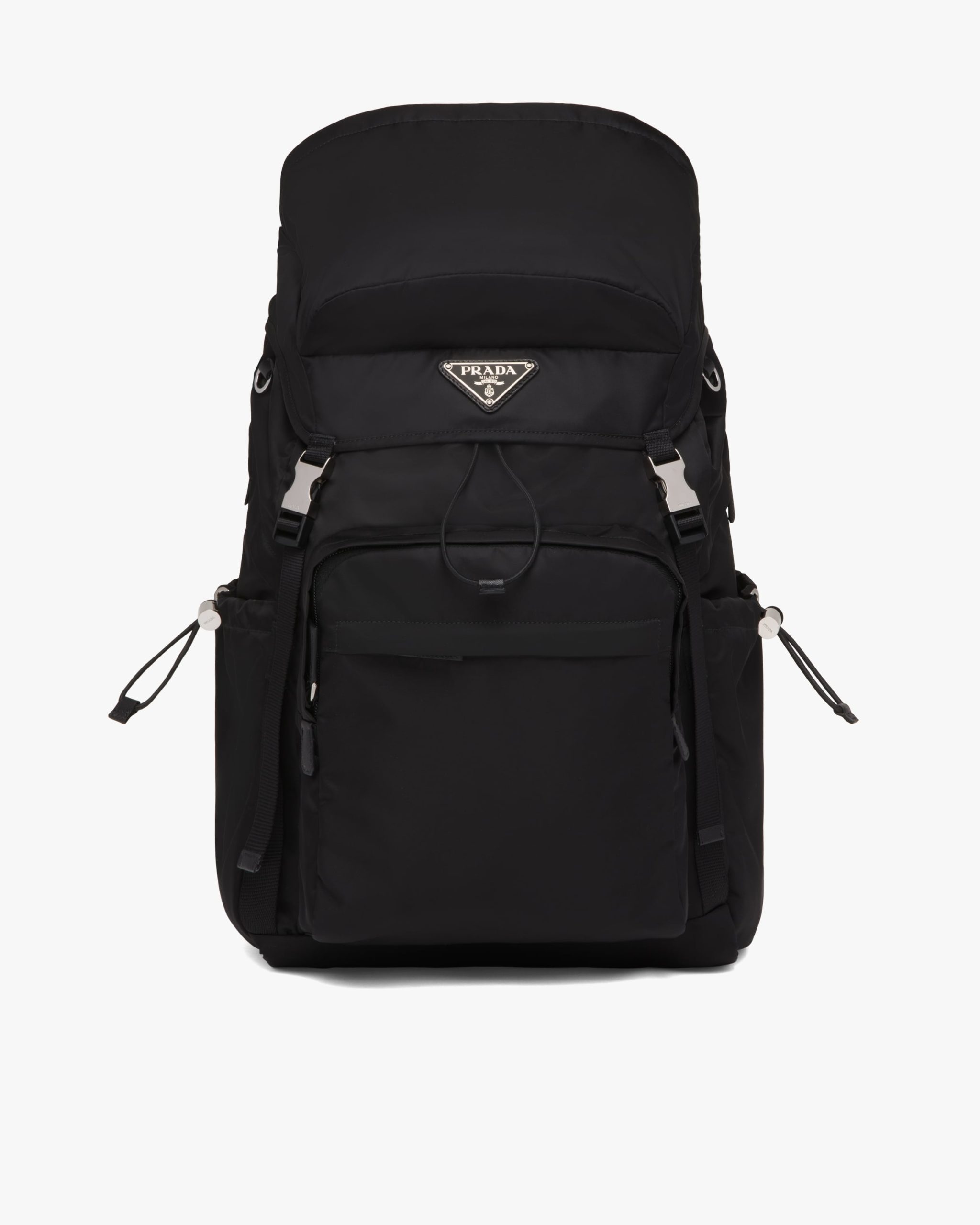 Black Re-Nylon and Saffiano leather backpack