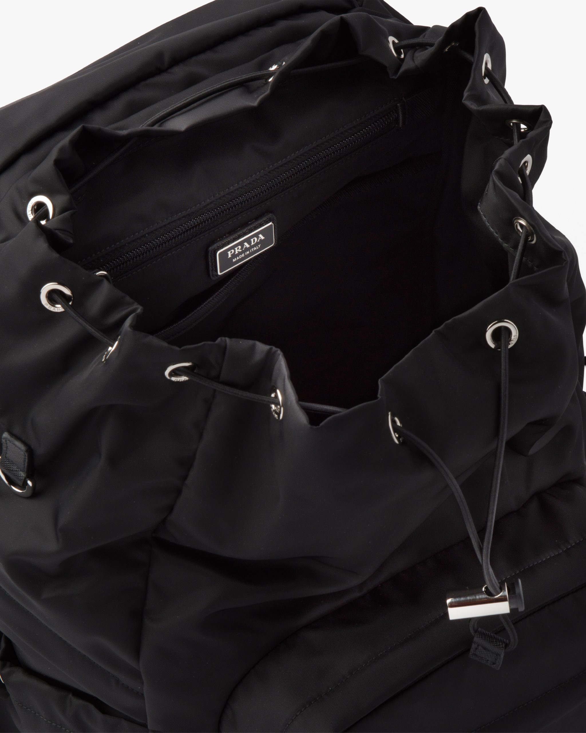 Black Re-Nylon and Saffiano leather backpack - Image 5
