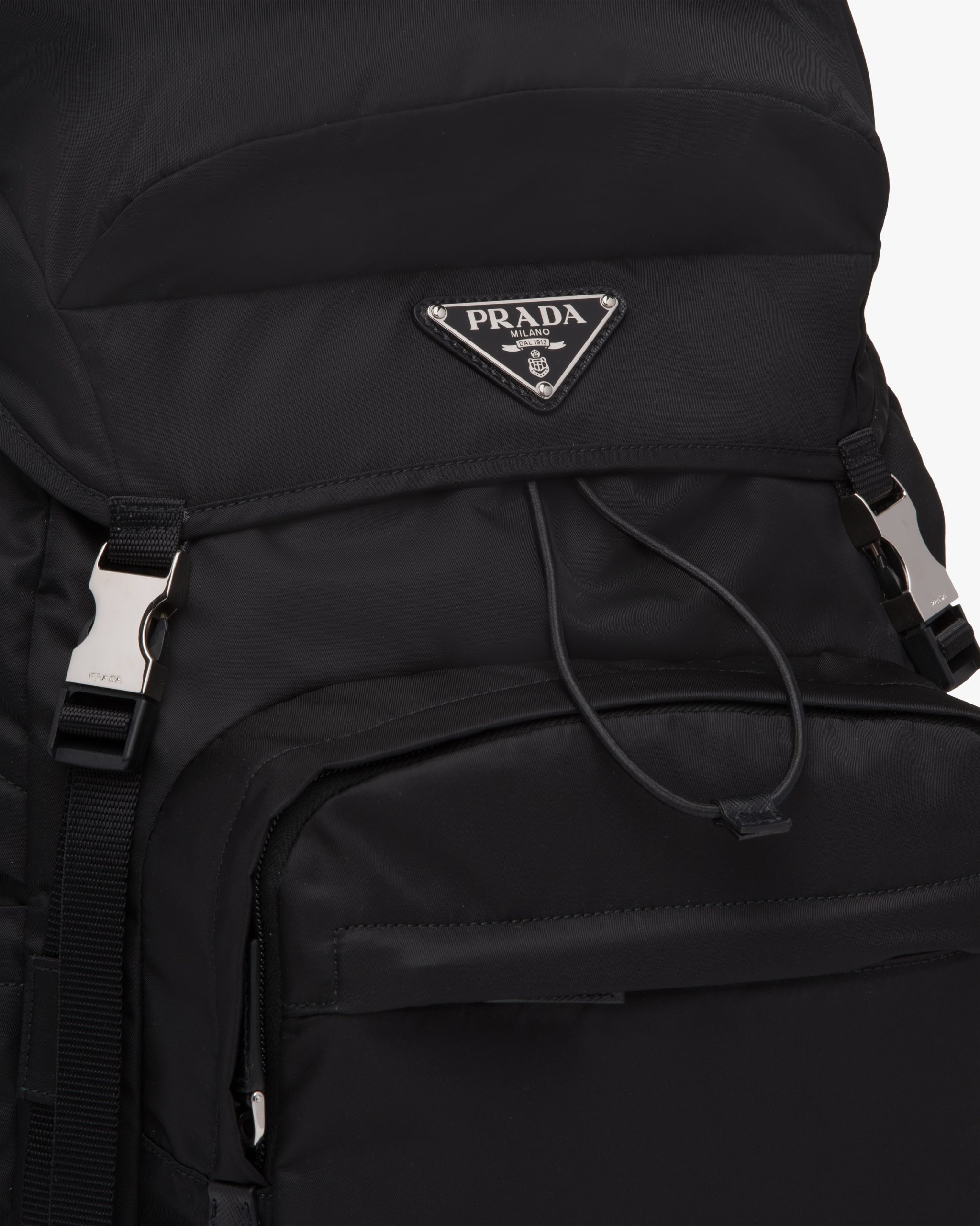 Black Re-Nylon and Saffiano leather backpack - Image 6
