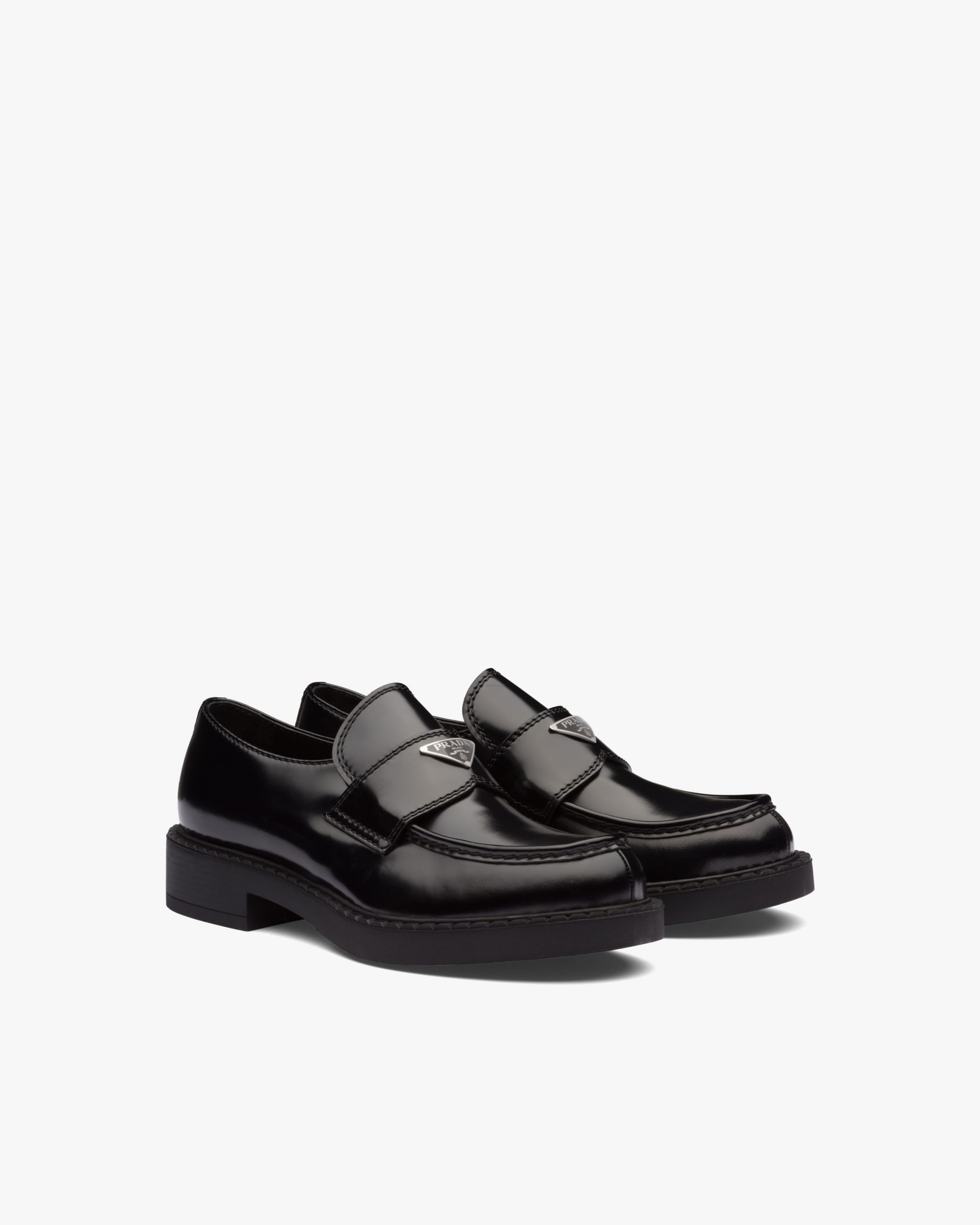 Black Chocolate brushed leather loafers