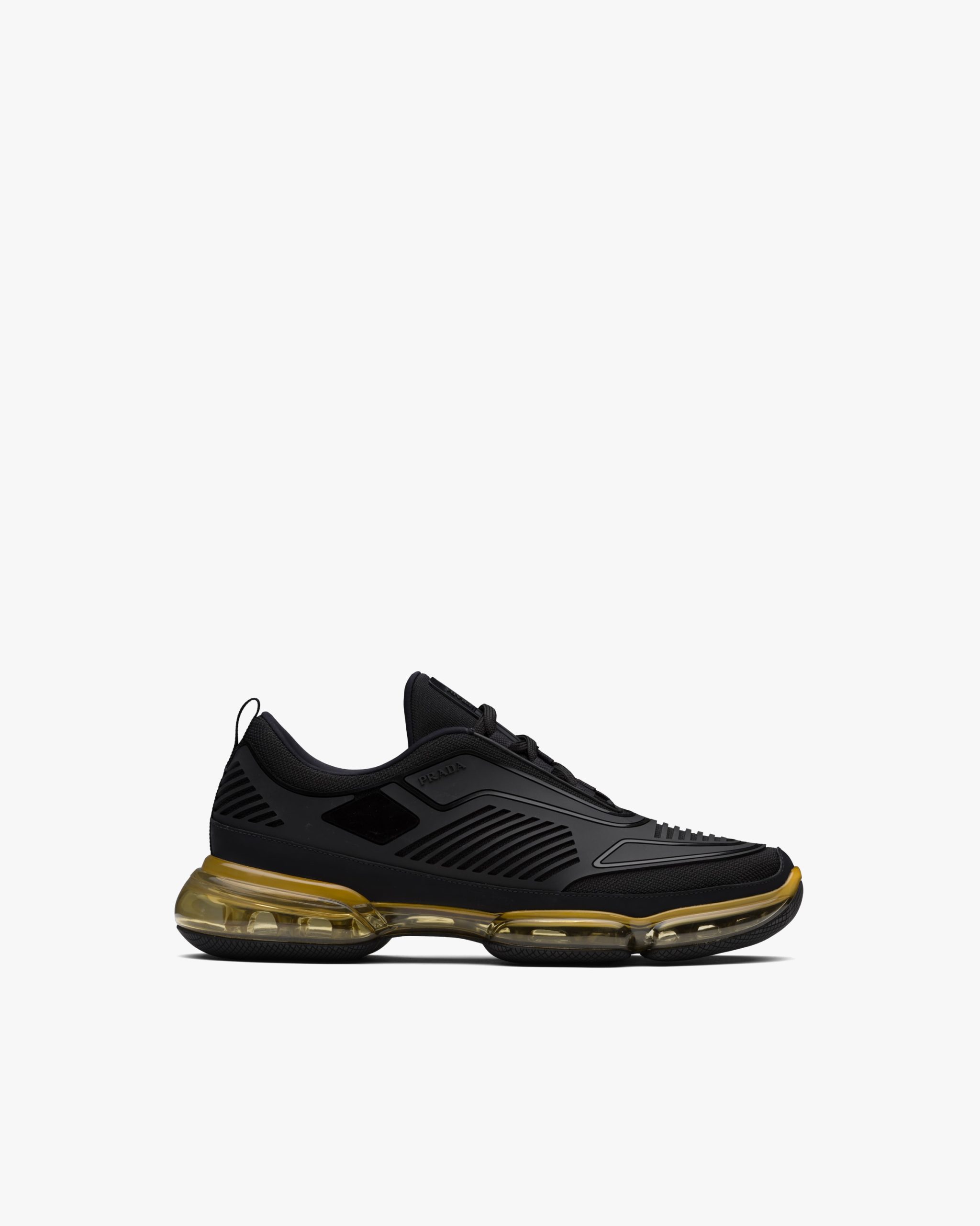 Black/mustard Rubber Knit fabric sneakers - Image 2