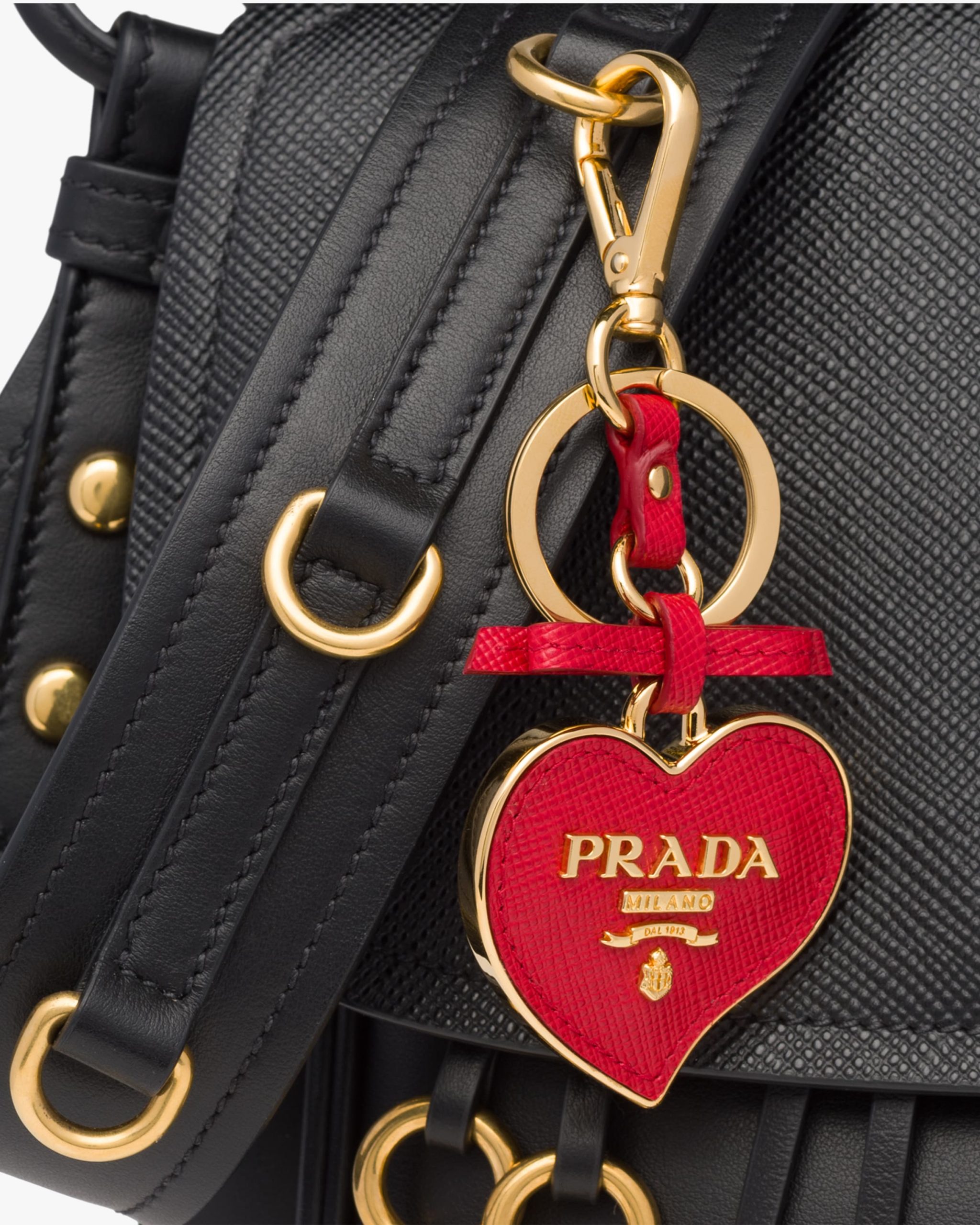 Red Saffiano And Metal Keychain Trick - Image 3