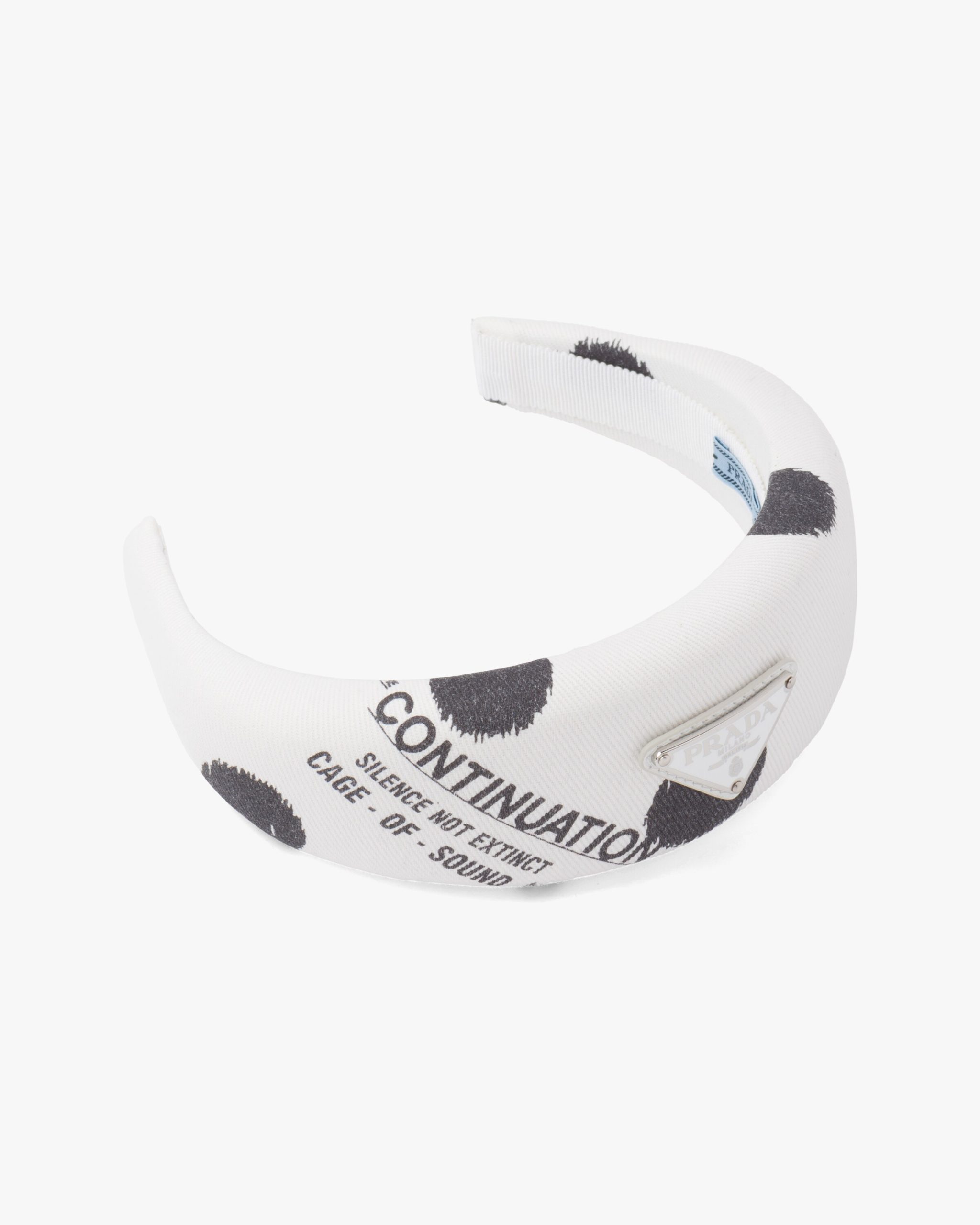 White Printed Re-Nylon headband - Image 3