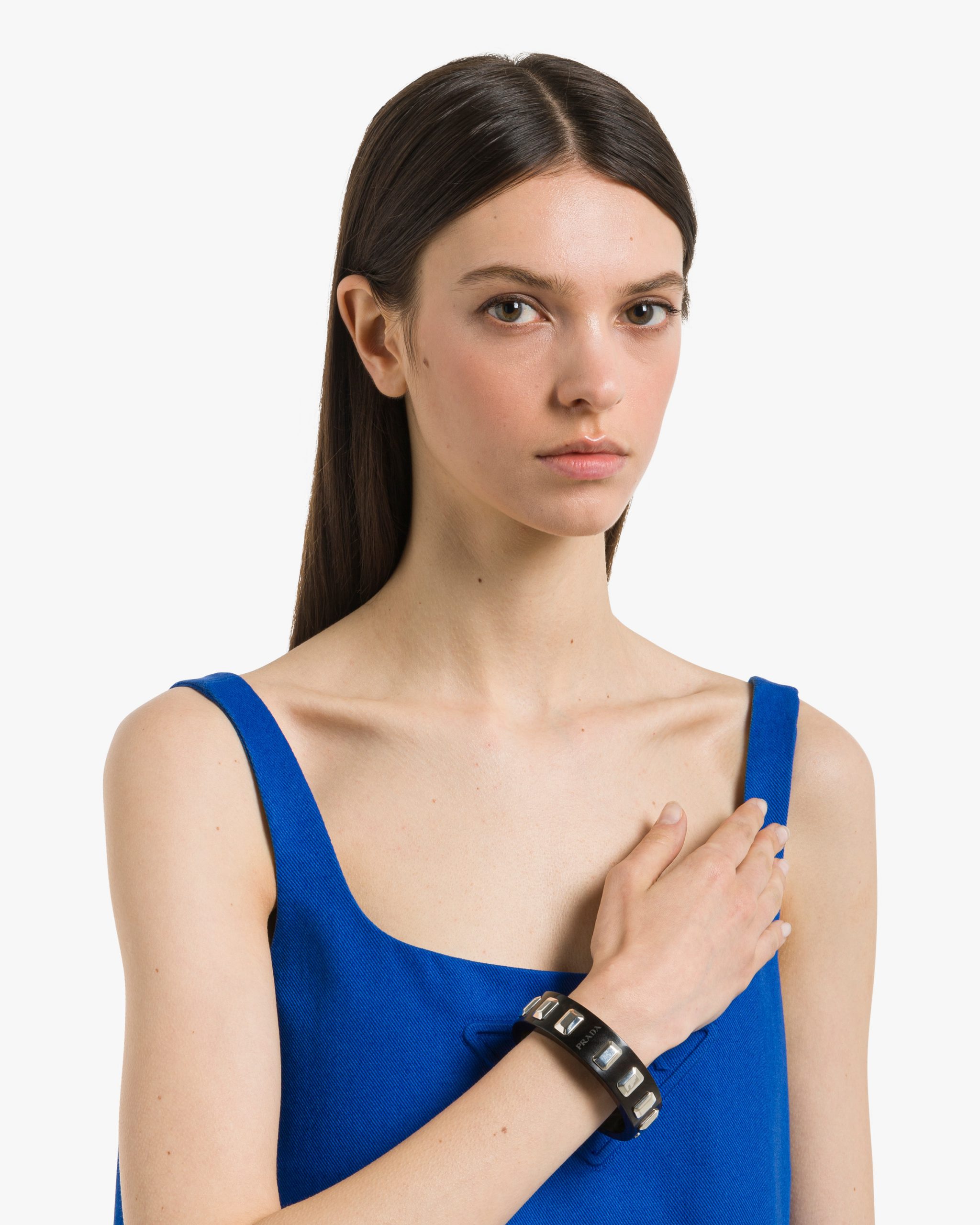 Makassar Ebony Wood Jewels crystal-studded cuff bracelet - Image 2