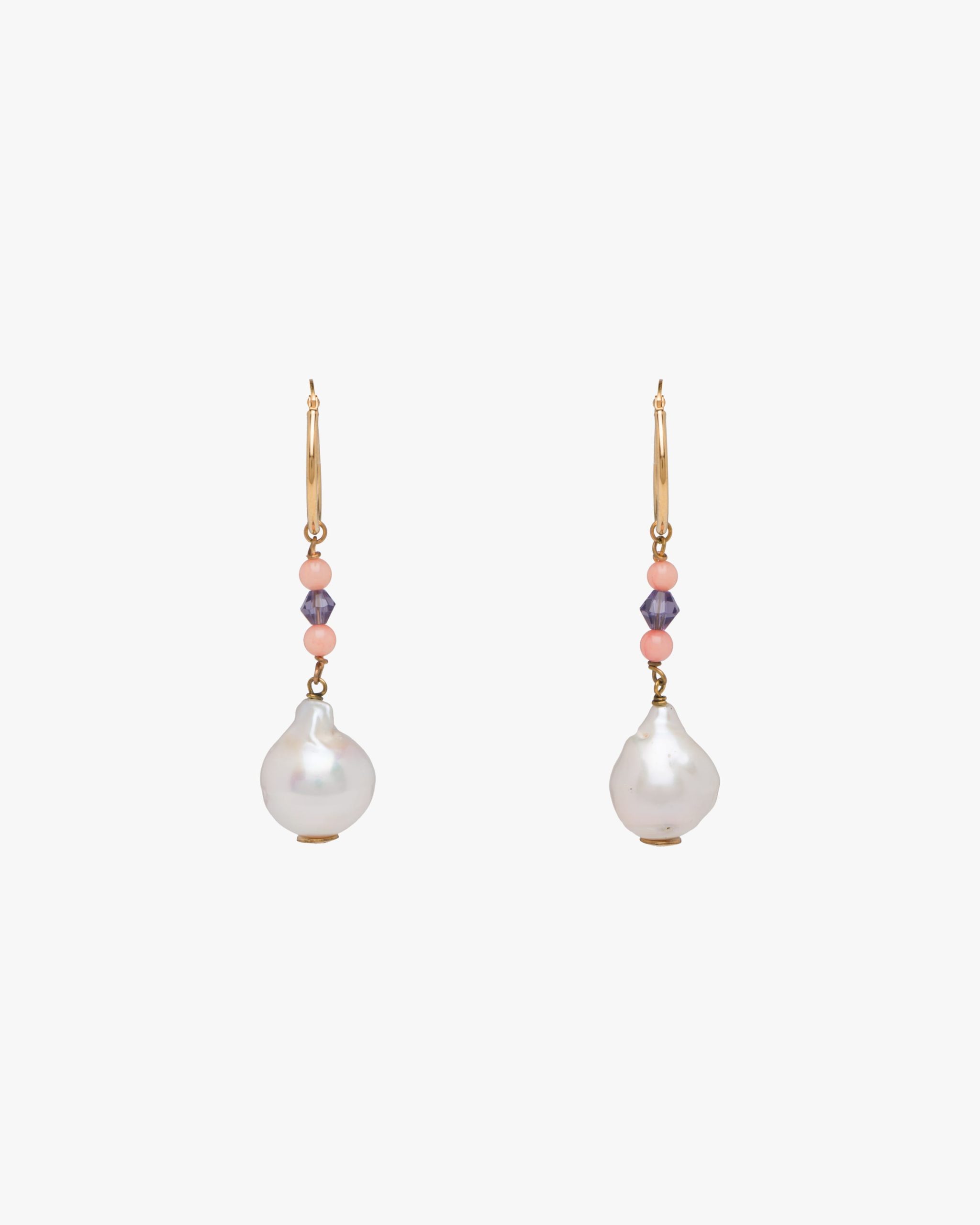 White/amethyst Prada Fine Jewellery gold and pearl earrings - Image 3