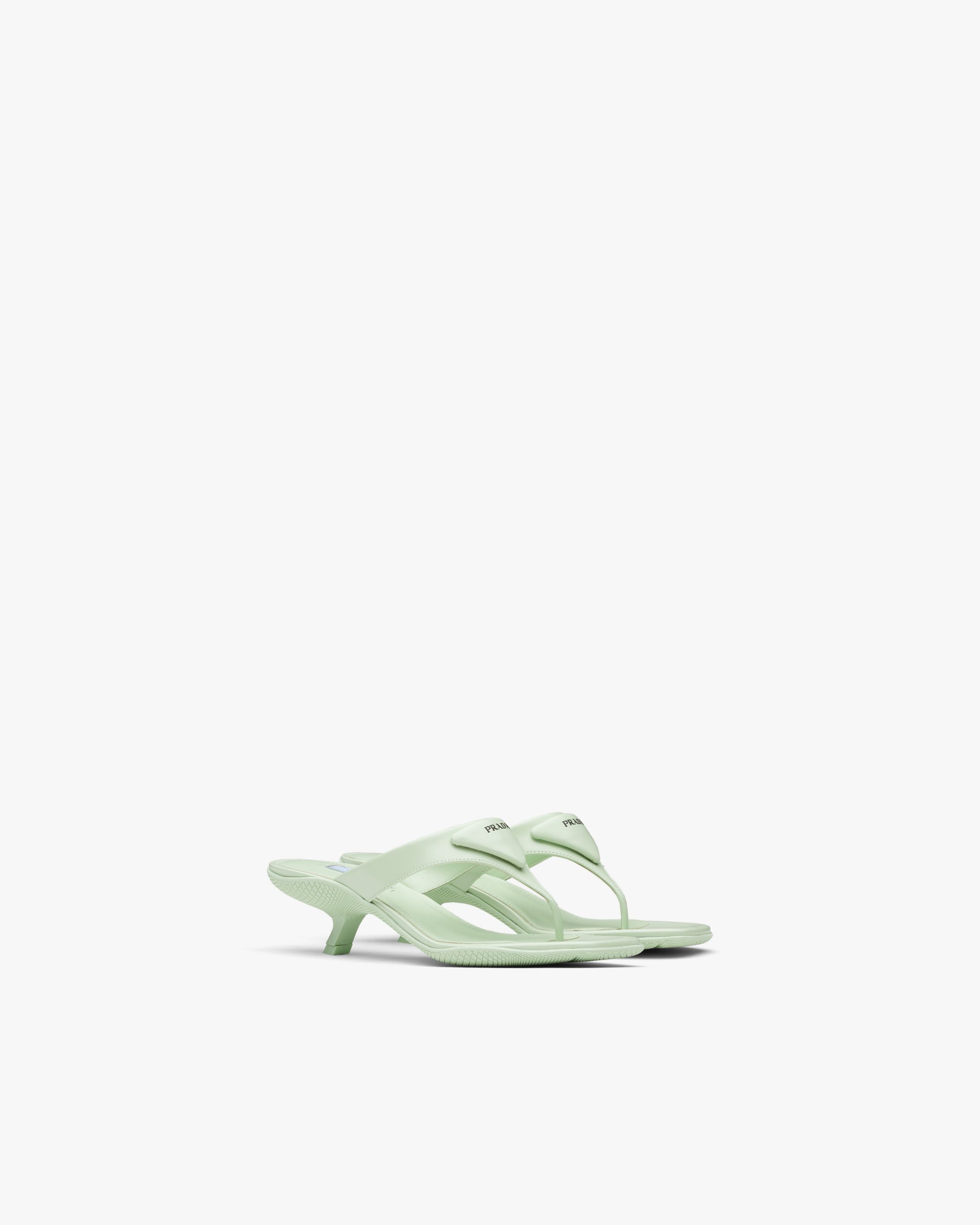 Aqua Brushed leather high-heeled thong sandals