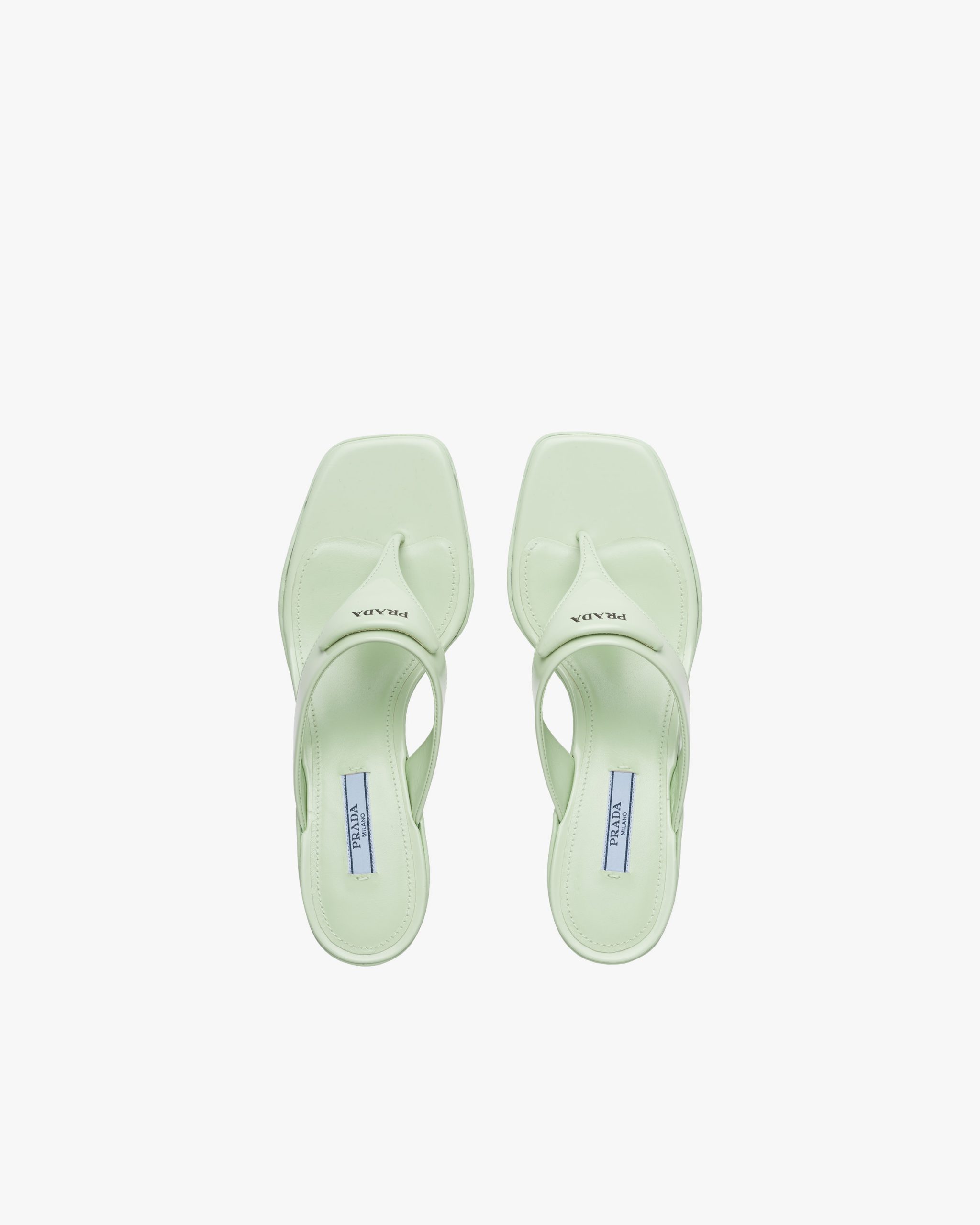 Aqua Brushed leather high-heeled thong sandals - Image 4
