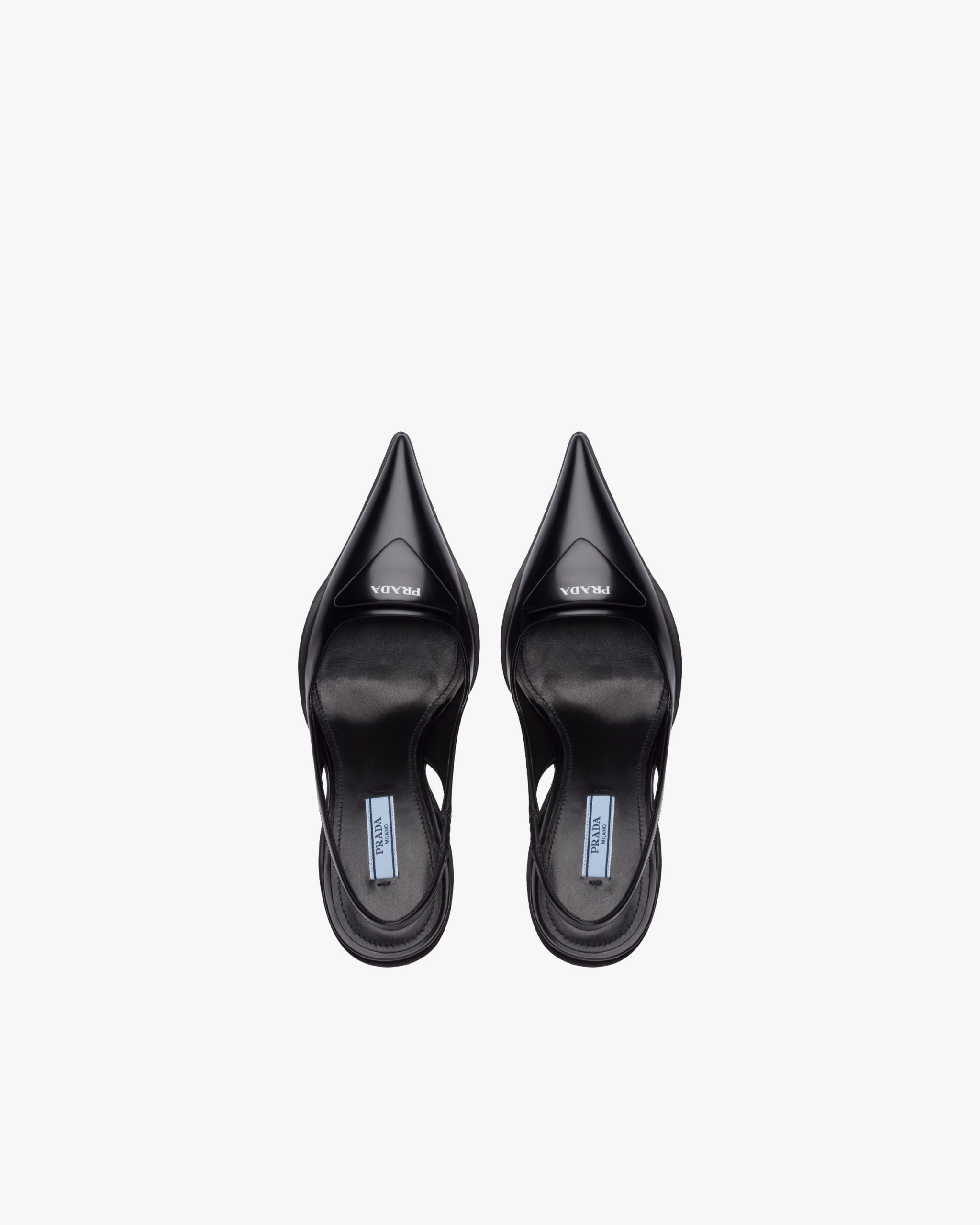 Black Brushed leather slingback pumps - Image 4