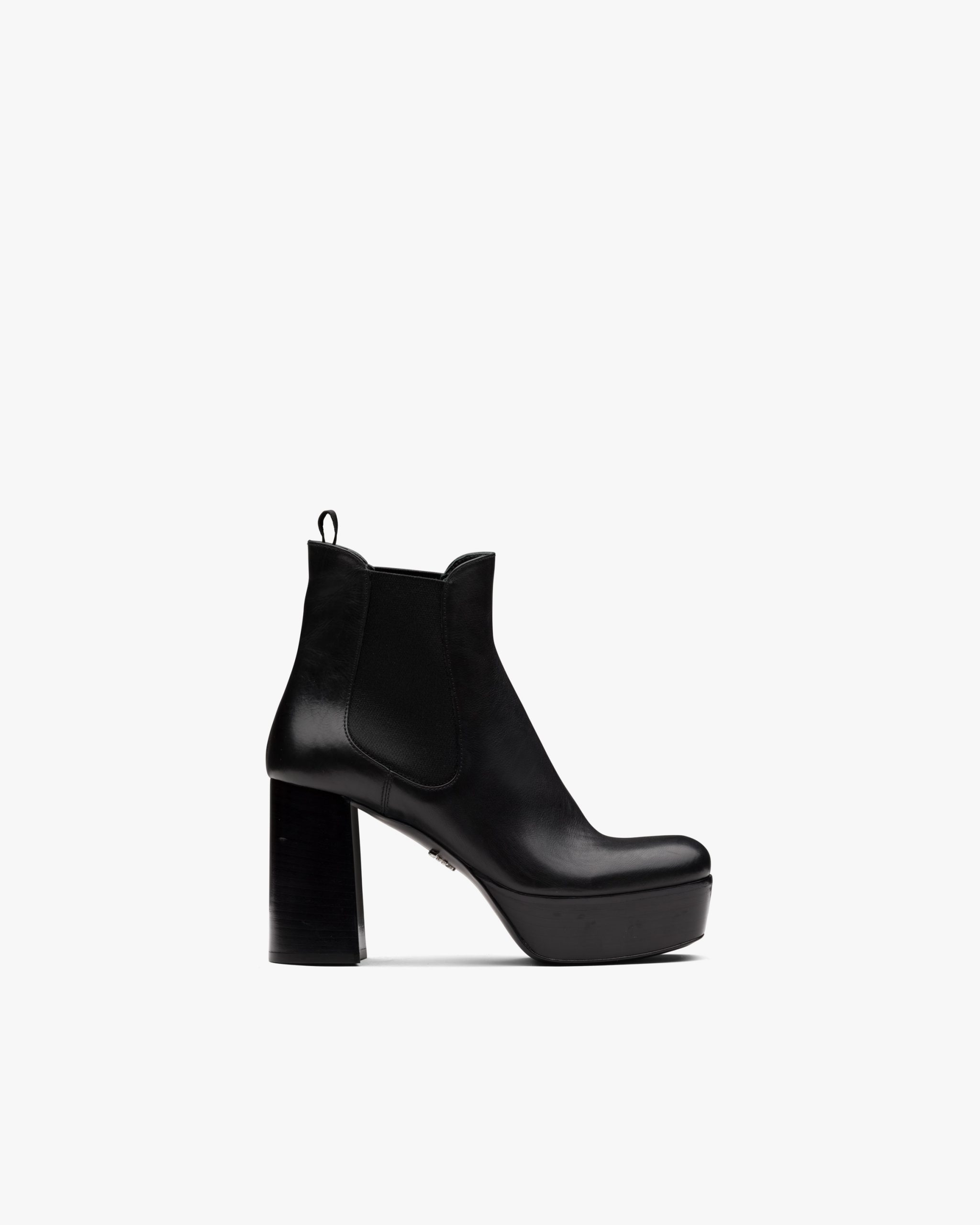 Black Leather platform booties - Image 2
