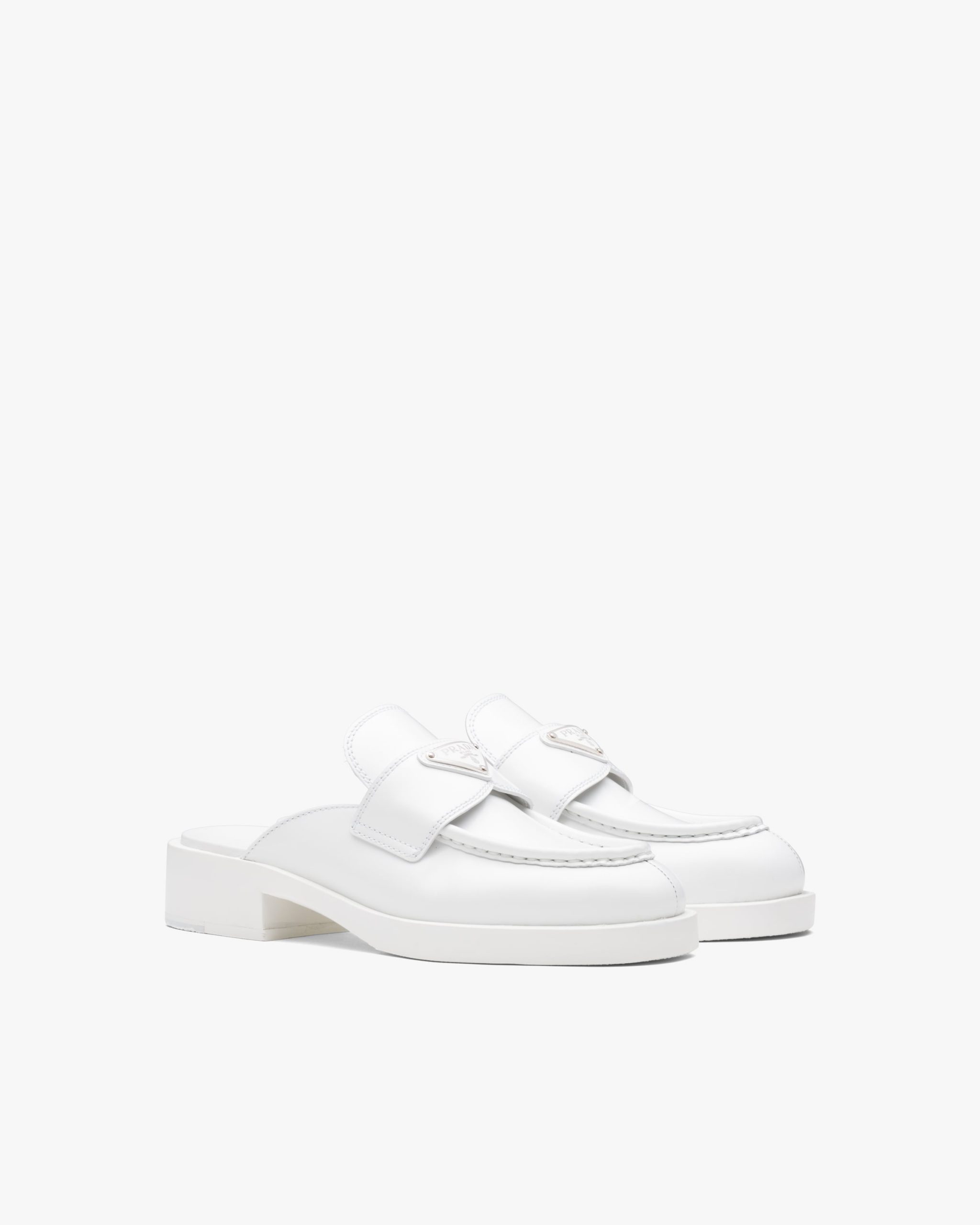 White Chocolate brushed leather mules