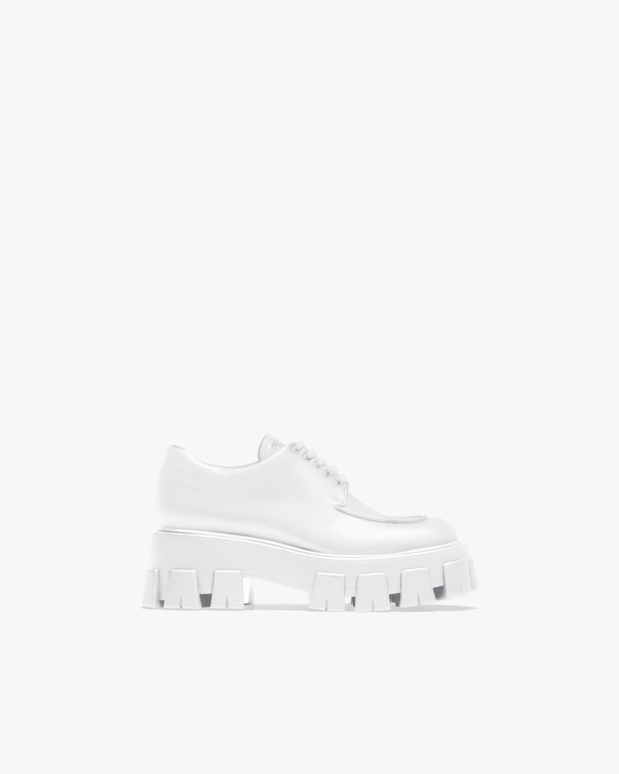 White Monolith brushed leather lace-up shoes - Image 2