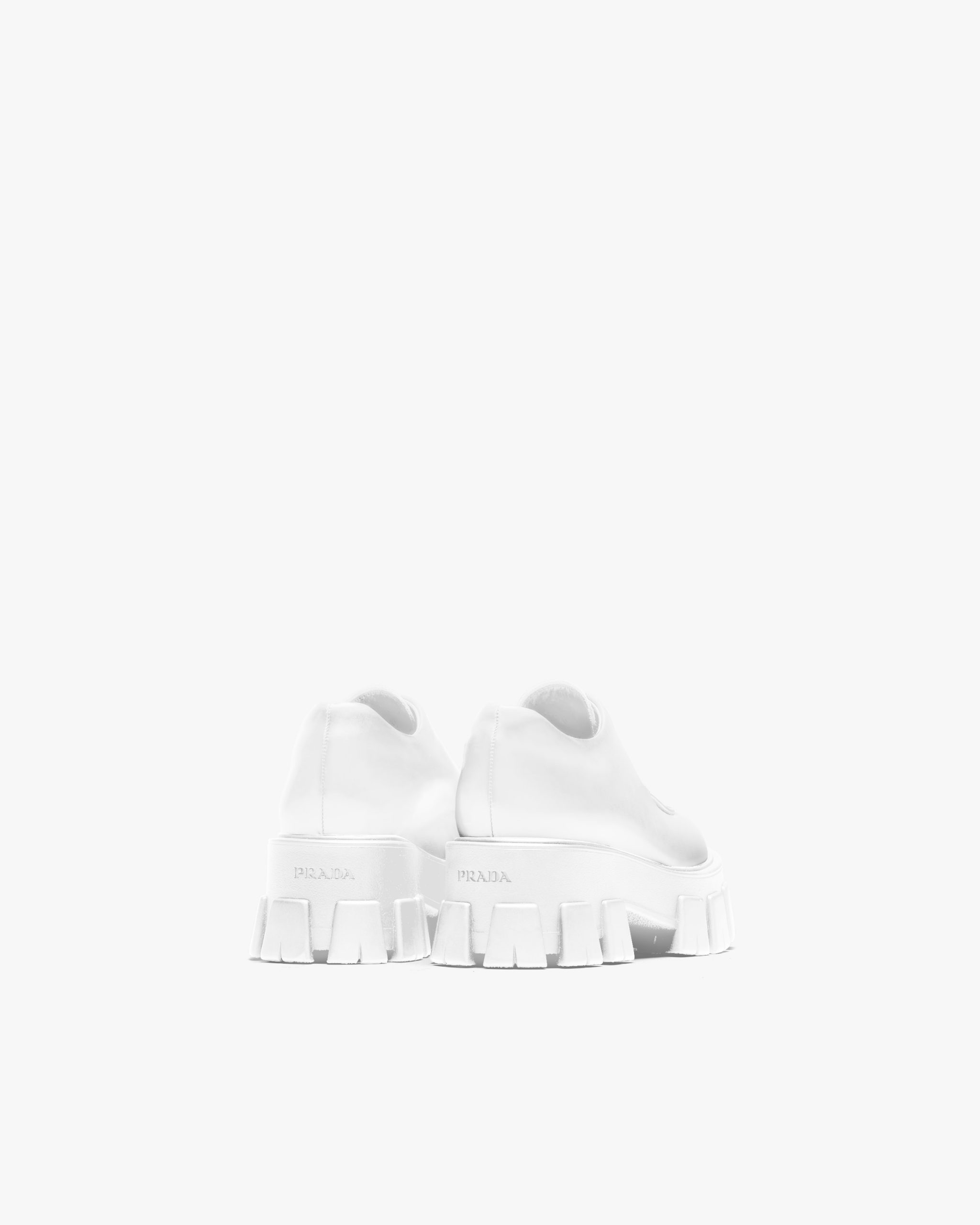 White Monolith brushed leather lace-up shoes - Image 3