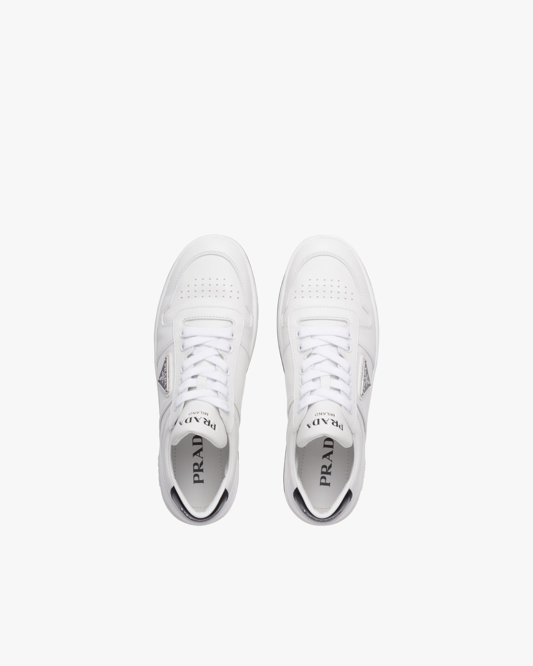 White/black Downtown perforated leather sneakers - Image 4