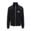 GUCCI LOGO APPLIQUED STRIPED TECH-JERSEY TRACK JACKET IN BLACK - GCJ017