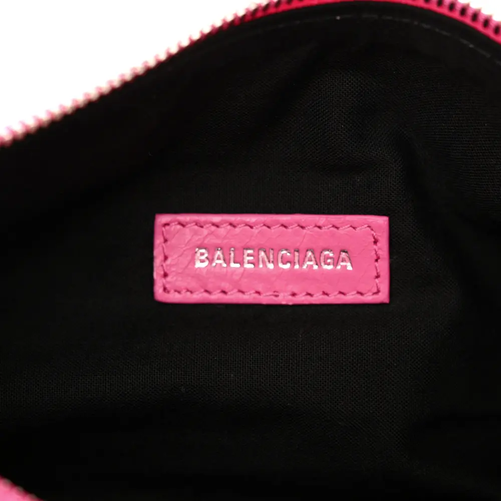 Lushentic Designer Superbusy XS Sling Zip Shoulder Bag Hot Pink Agneau Arena Leather Silver Hardware - Image 2