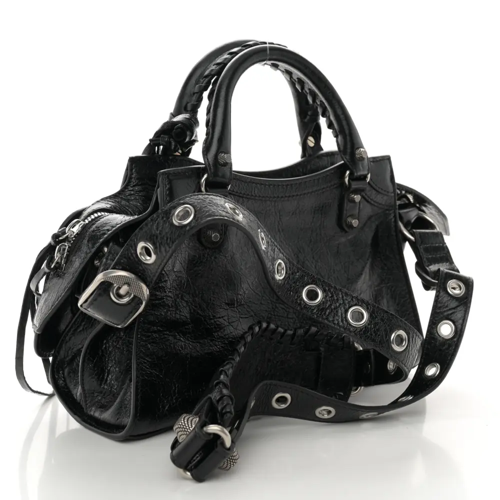 Lushentic Quality Handbags - XS Neo Cagole Black Agneau Arena Leather - Image 3