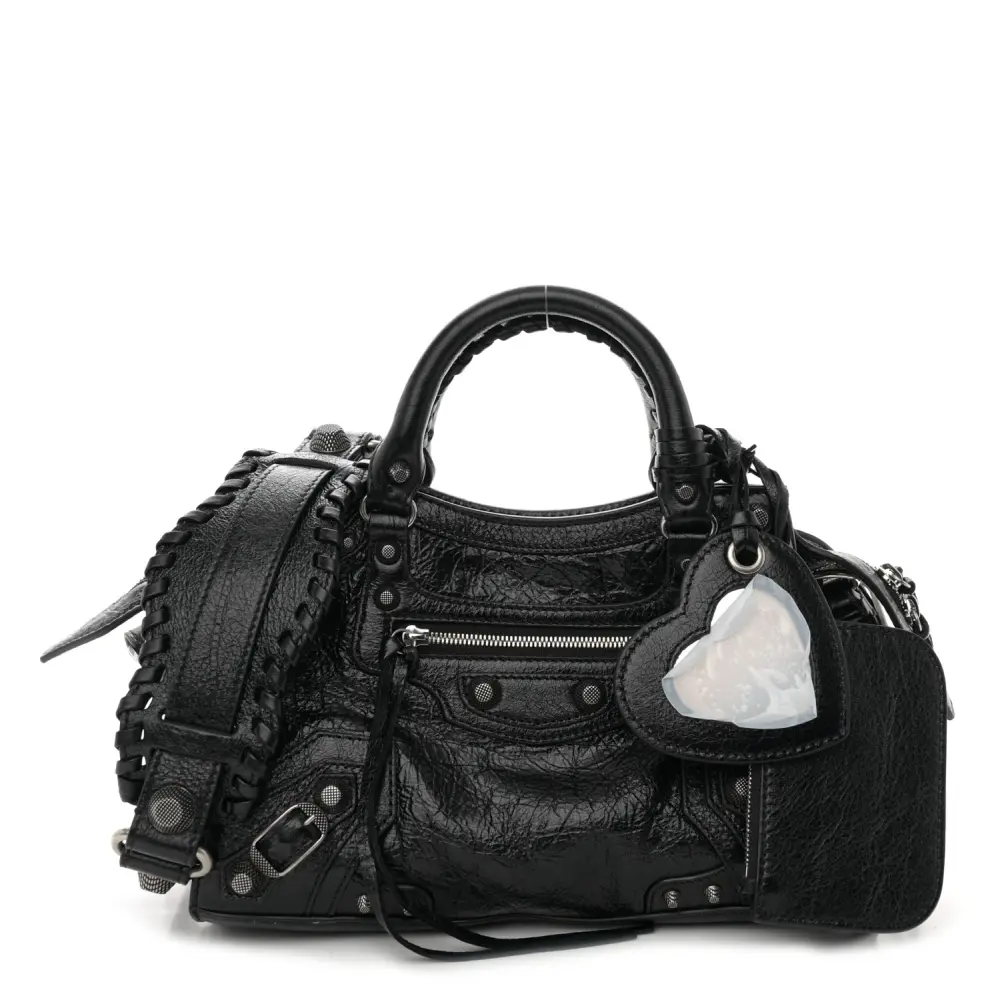 Lushentic Quality Handbags - XS Neo Cagole Black Agneau Arena Leather
