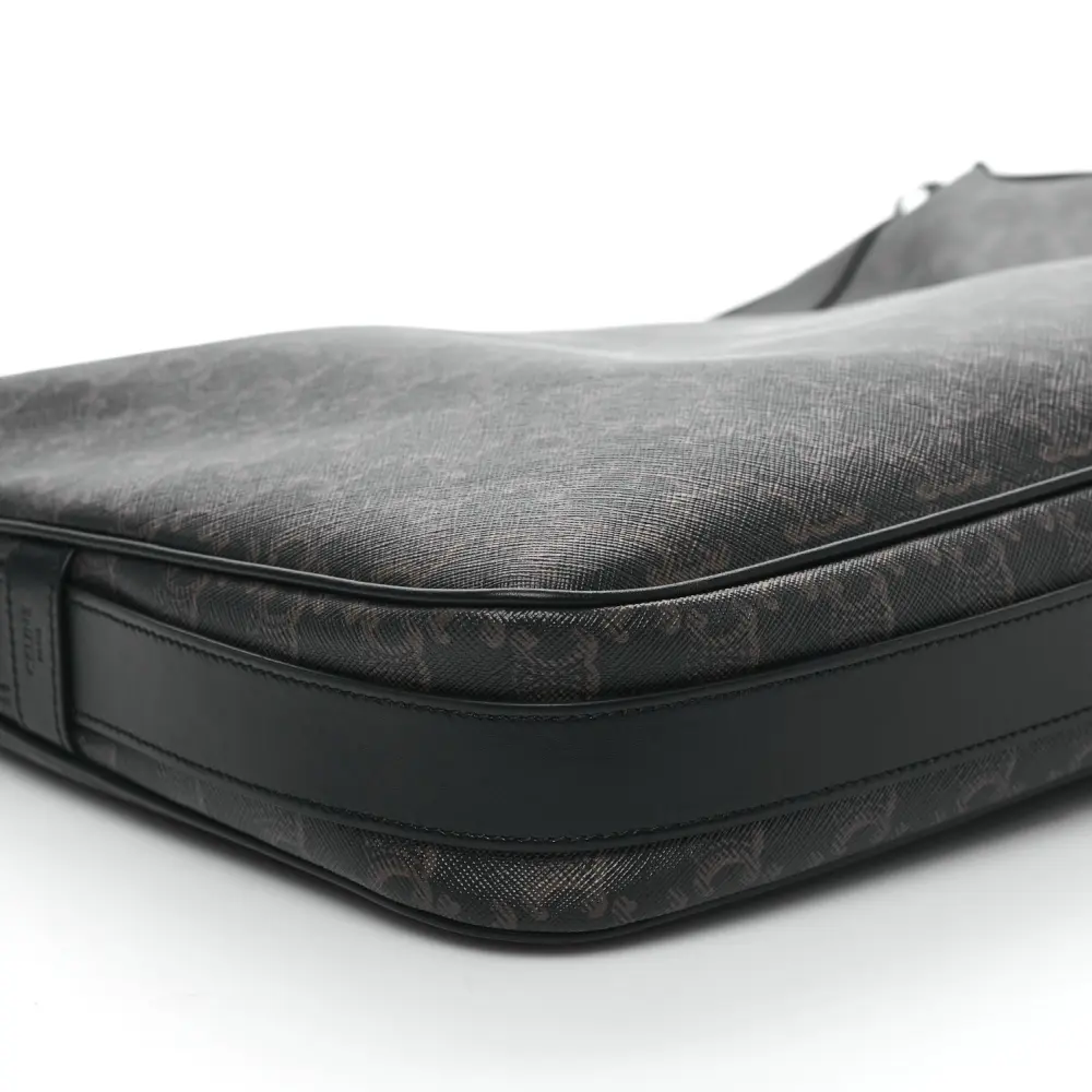 Lushentic Handbags - Large Romy Shoulder Bag in Black Triomphe Canvas - Image 4