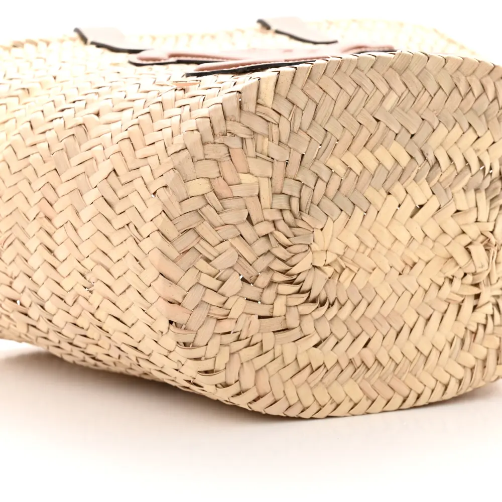 Lushentic Celine Large Triomphe Teen Panier Tan Raffia & Calfskin Leather Gold Hardware - Image 4