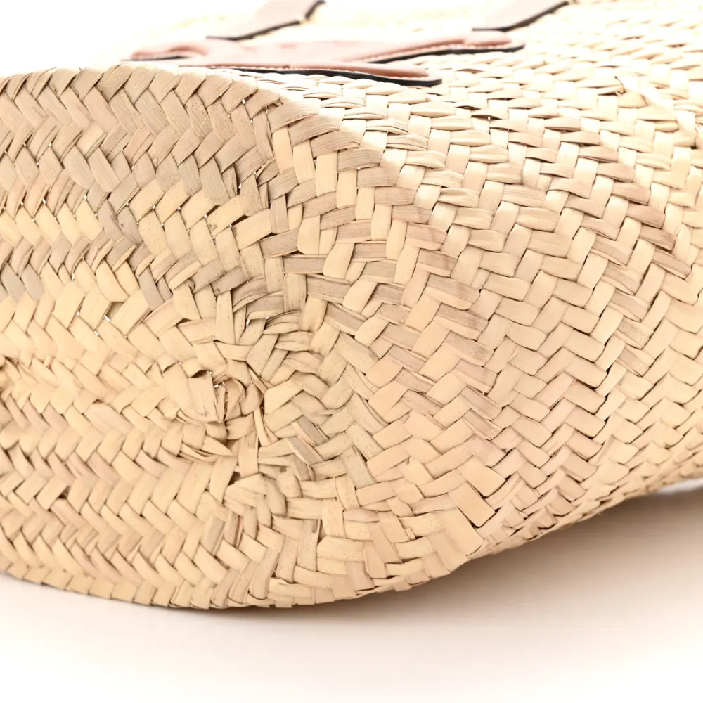 Lushentic Celine Large Triomphe Teen Panier Tan Raffia & Calfskin Leather Gold Hardware - Image 5
