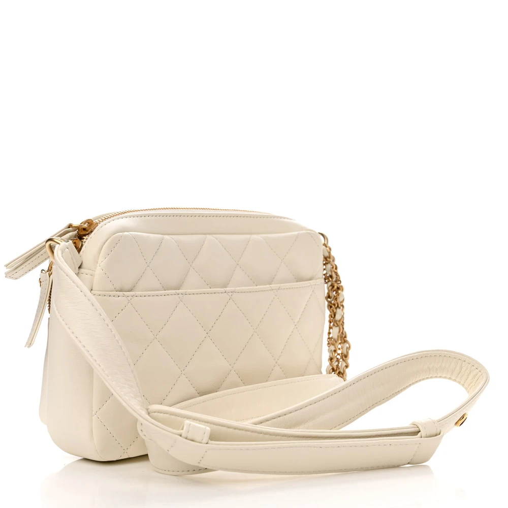 Buy Lushentic Grade Bags Camera Case – Small White Quilted Leather - Image 3