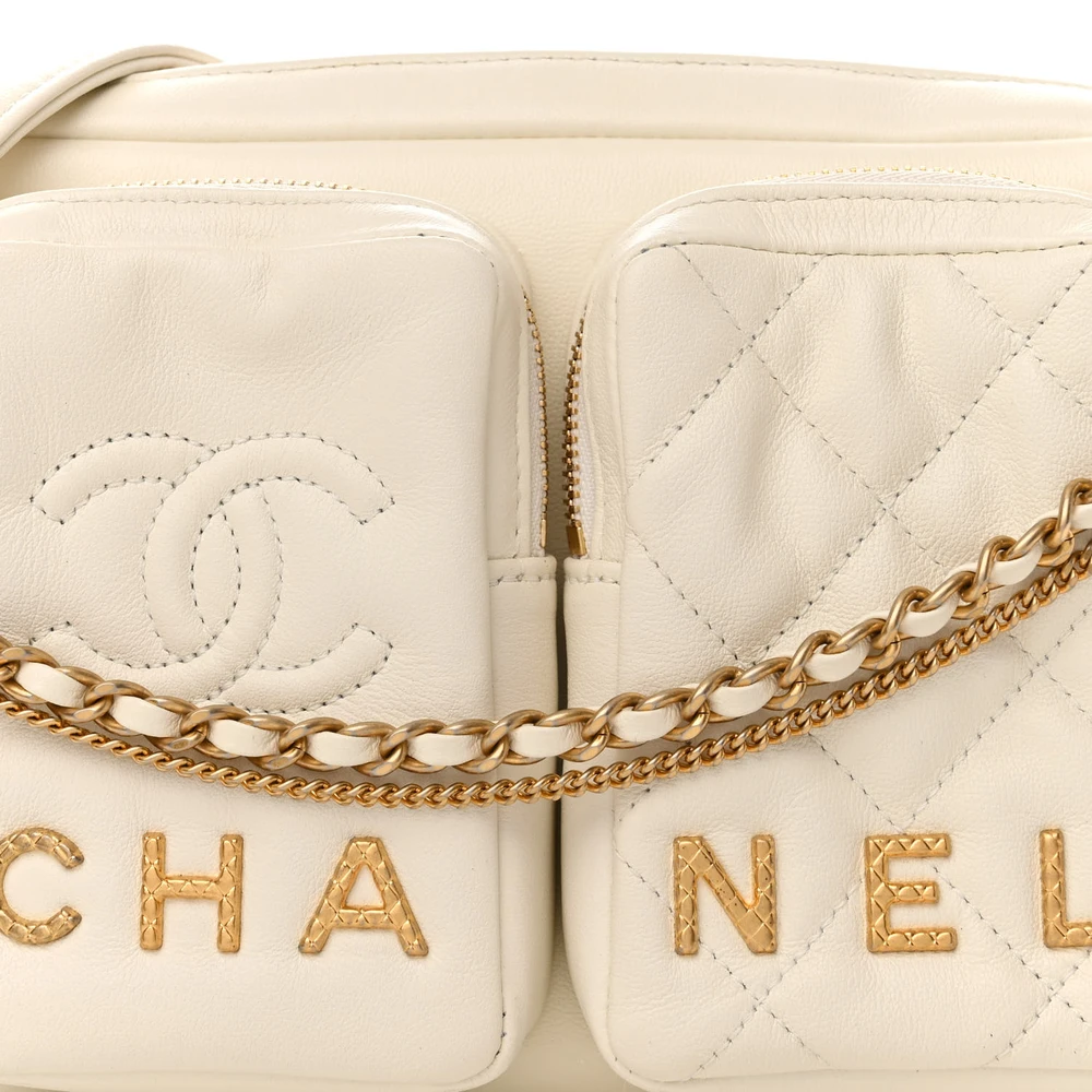 Buy Lushentic Grade Bags Camera Case – Small White Quilted Leather - Image 8