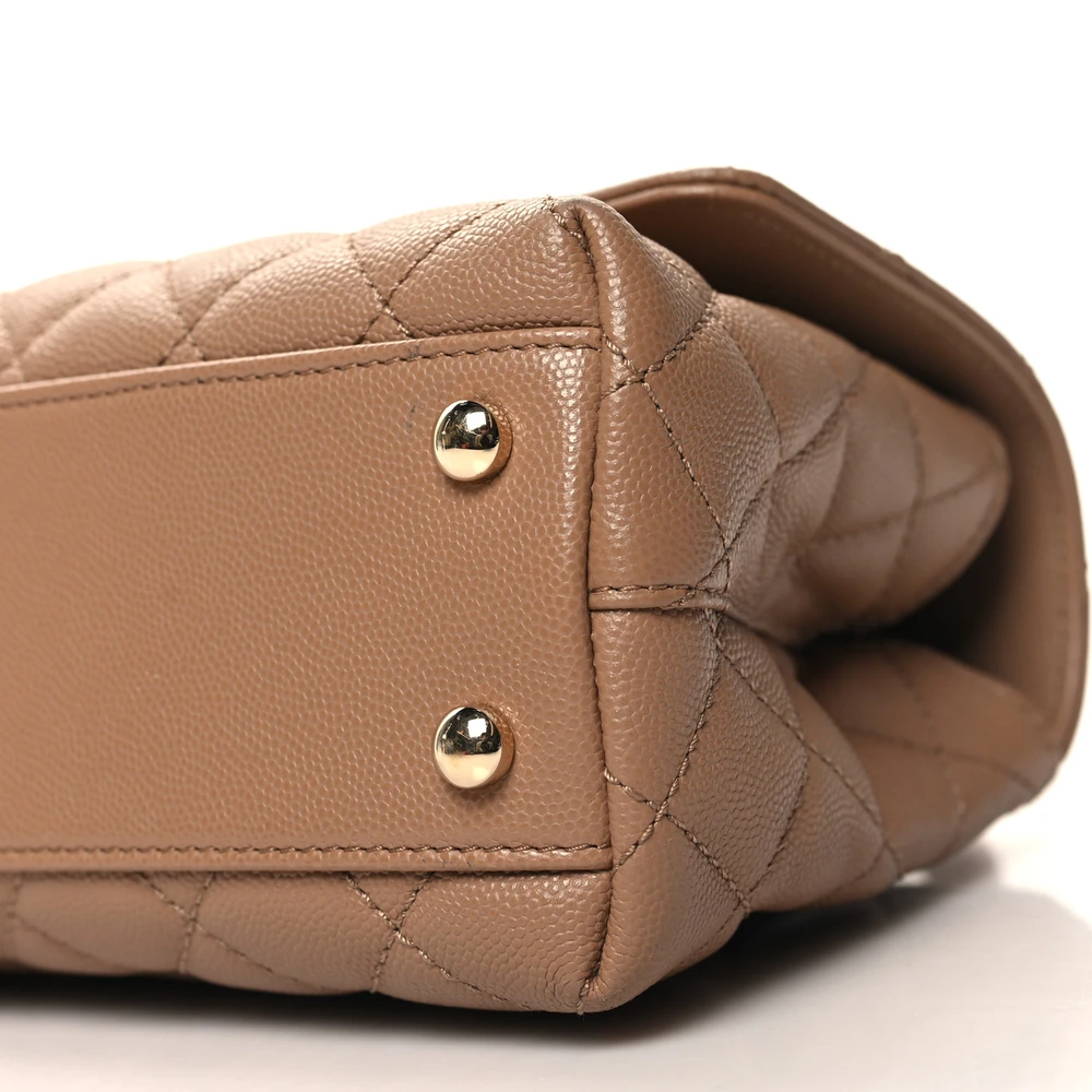 Buy Lushentic Grade Bags Coco Handle Flap Mini Brown Caviar Leather - Image 5