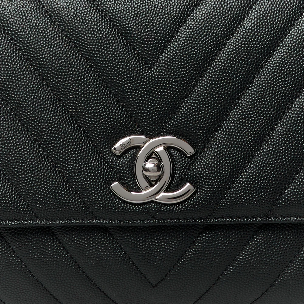 Lushentic Handbag Coco Handle Flap in Black Caviar Leather - Image 9