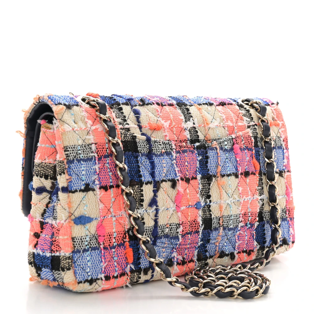 Lushentic Grade Double Flap in Medium Tweed with Light Gold Hardware - Image 3