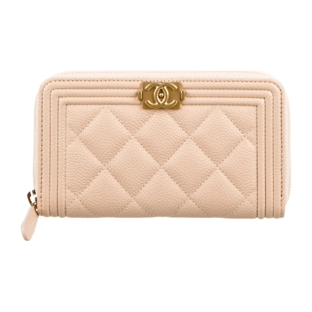 Lushentic Chanel Medium Boy Continental Wallet Neutrals Quilted Leather Gold Hardware