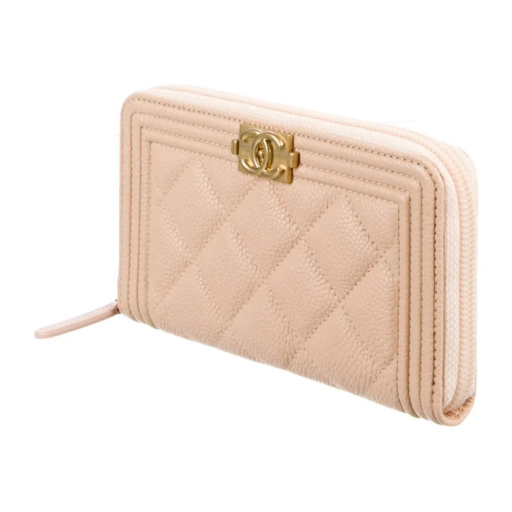 Lushentic Chanel Medium Boy Continental Wallet Neutrals Quilted Leather Gold Hardware - Image 3