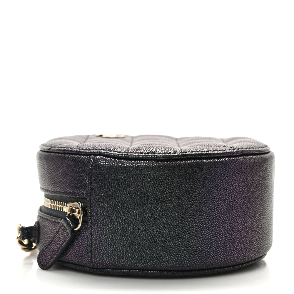 Lushentic Mini Black Quilted Clutch - Caviar Leather, Gold Chain - Image 7