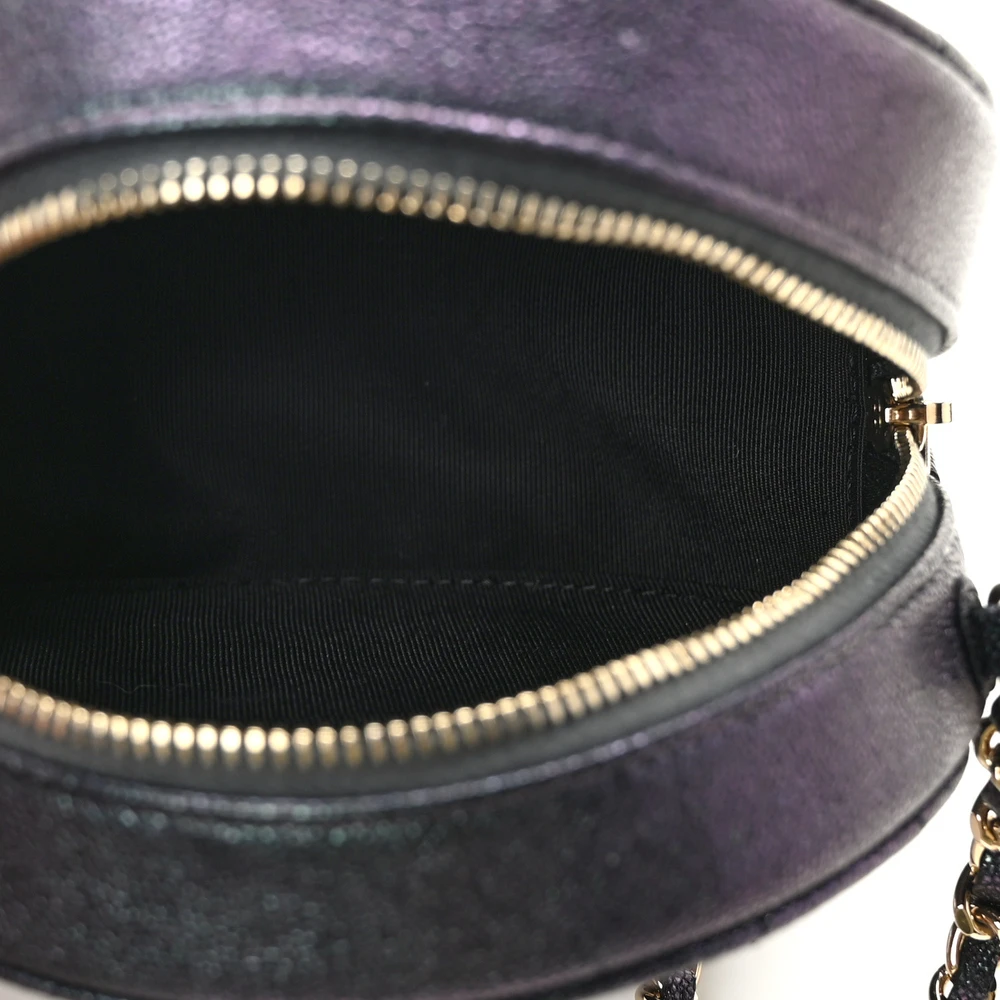 Lushentic Mini Black Quilted Clutch - Caviar Leather, Gold Chain - Image 8