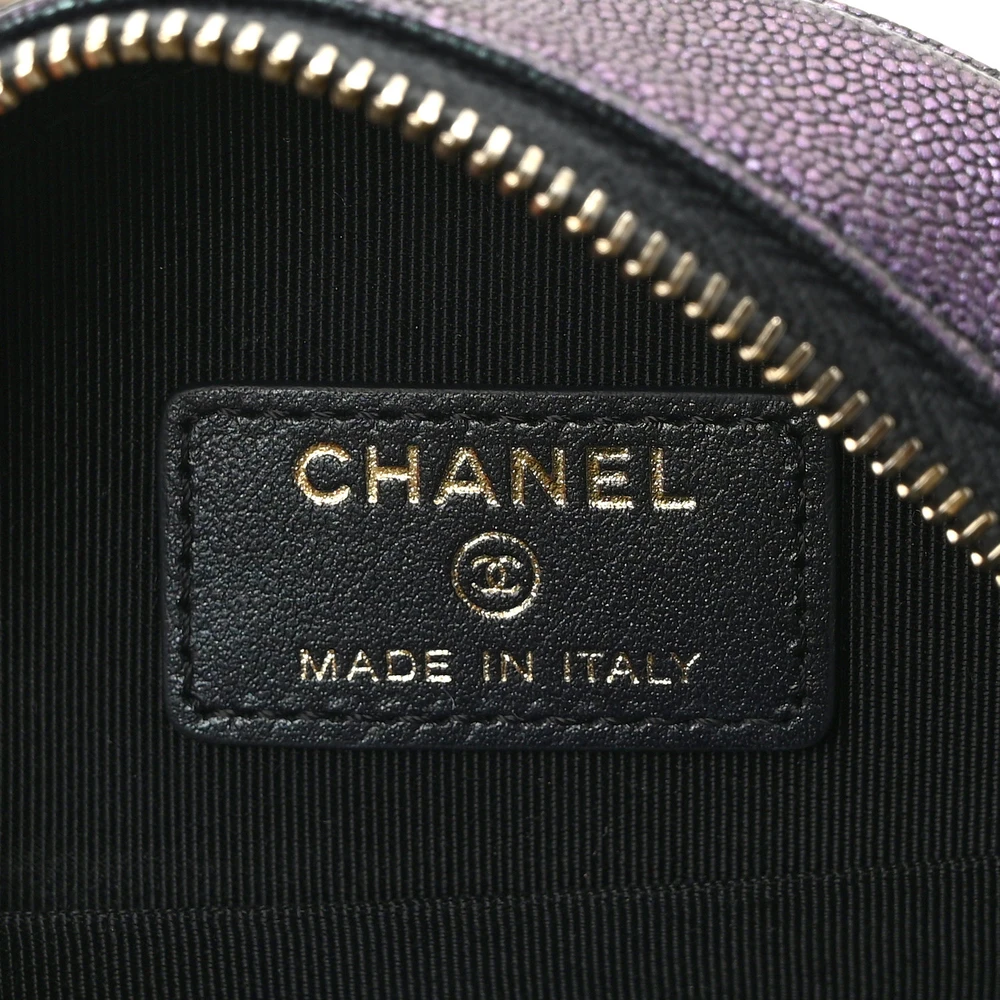 Lushentic Mini Black Quilted Clutch - Caviar Leather, Gold Chain - Image 2