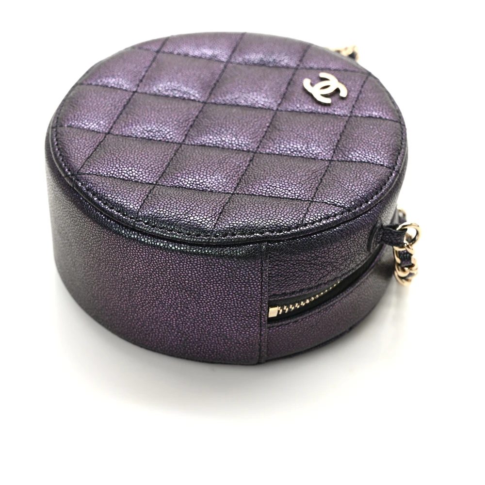 Lushentic Mini Black Quilted Clutch - Caviar Leather, Gold Chain - Image 6