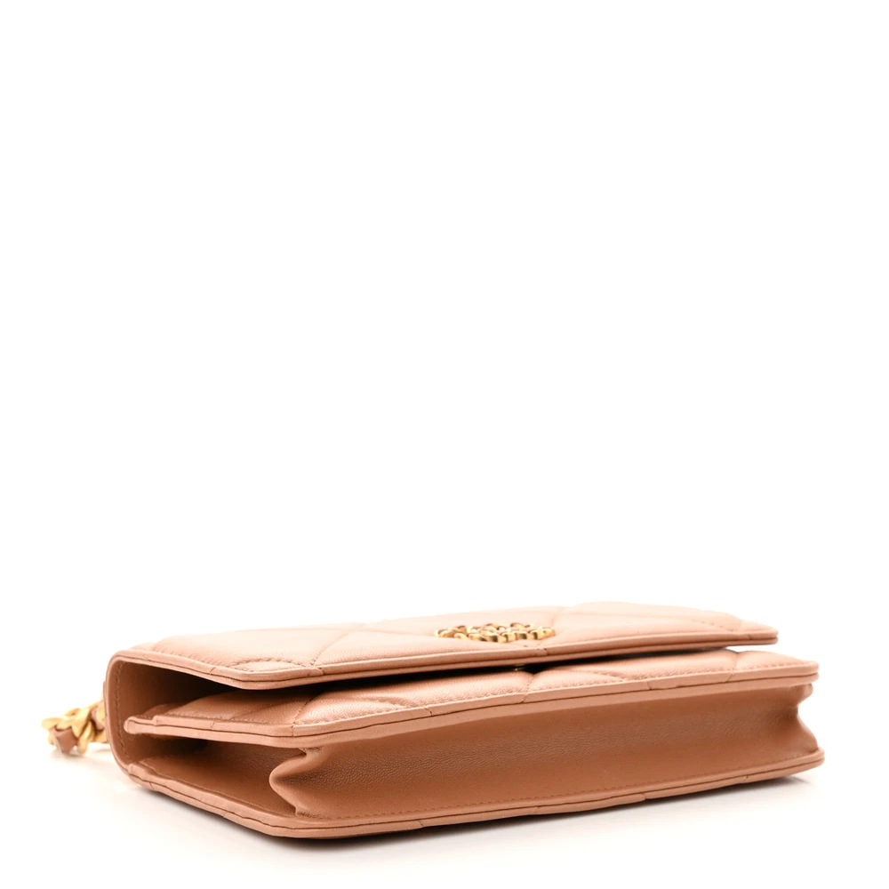 Lushentic Designer Wallet on Chain - Chanel 19 Small Brown Lambskin - Image 6