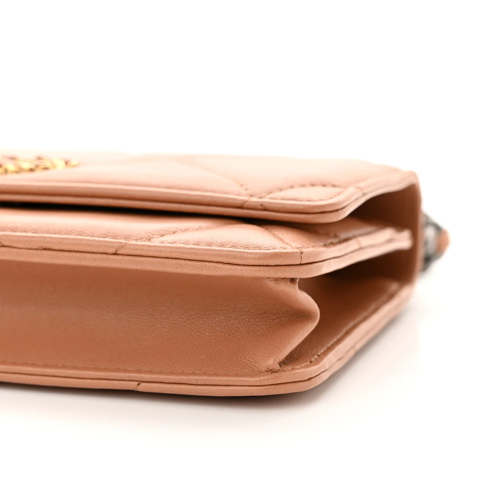 Lushentic Designer Wallet on Chain - Chanel 19 Small Brown Lambskin - Image 5