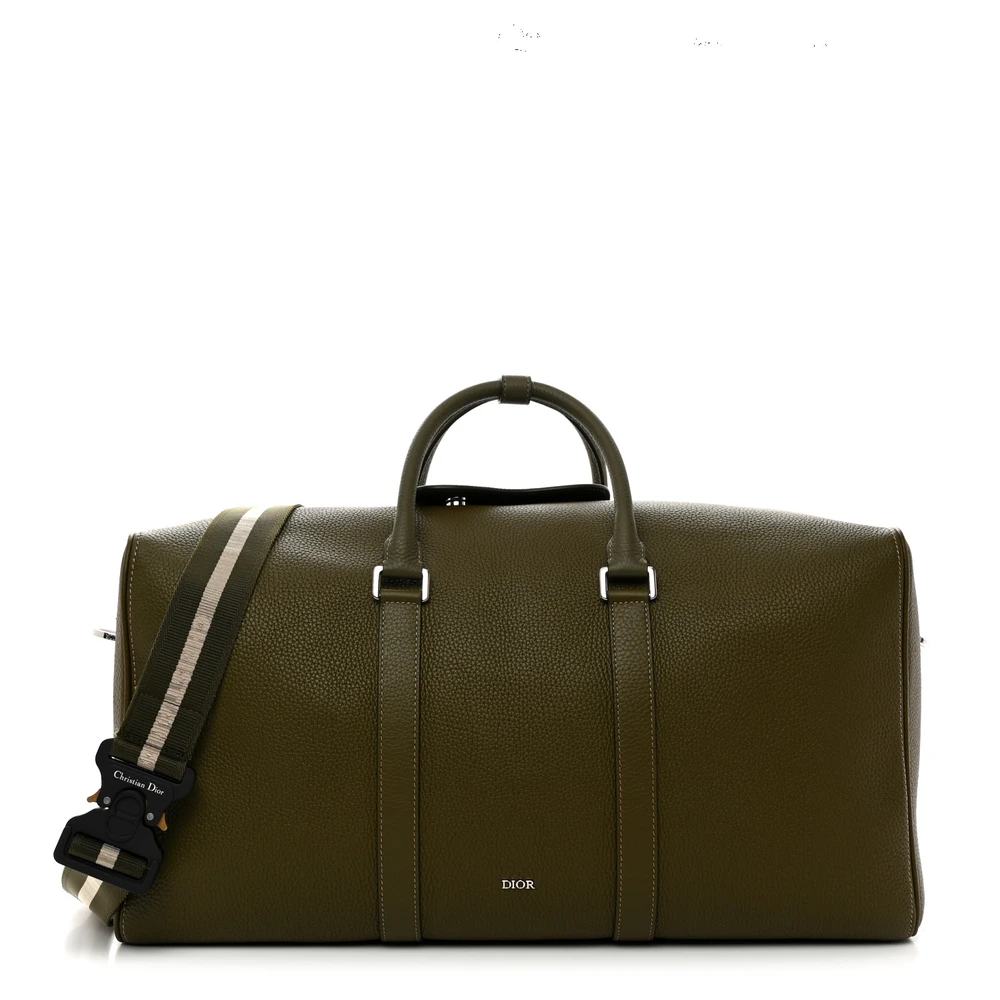 Lushentic Dior Extra Large Lingot 50 Bag Green Calfskin Leather Silver Hardware Front