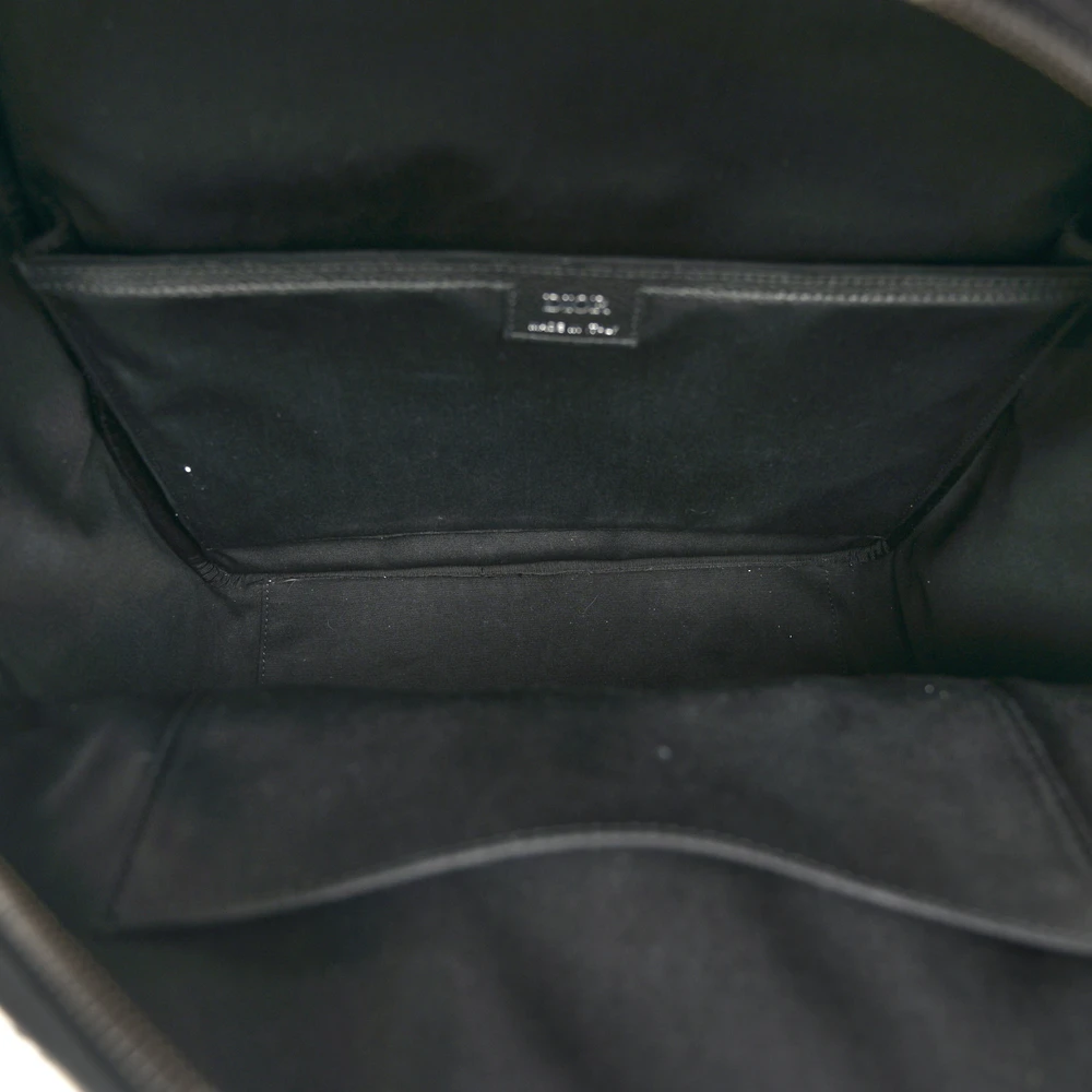 Lushentic Grade Handbags - Large Saddle Backpack in Black Canvas - Image 7