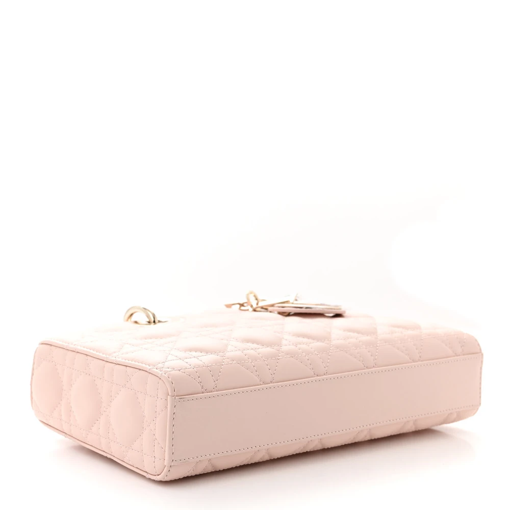Lushentic Medium Lady D-Joy Handbag in Light Pink Cannage Lambskin Leather - Image 6