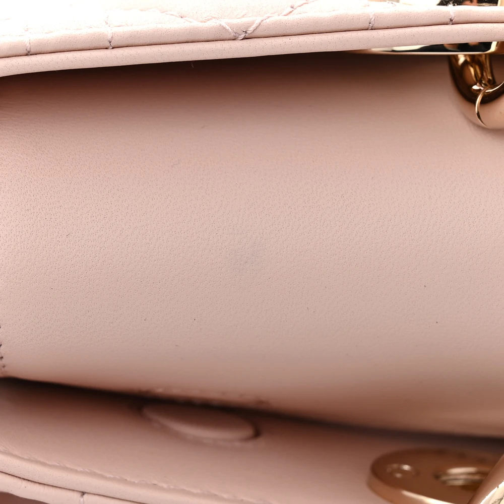 Lushentic Medium Lady D-Joy Handbag in Light Pink Cannage Lambskin Leather - Image 9