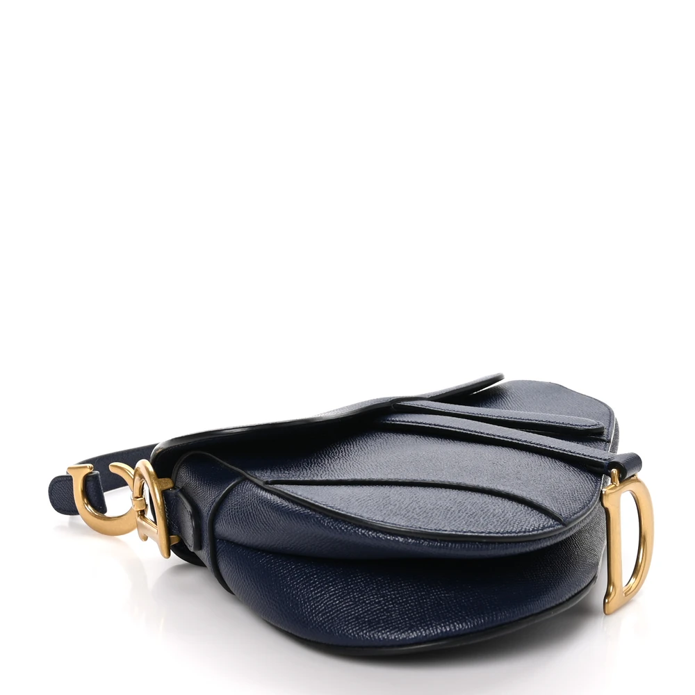 Buy Lushentic Medium Saddle Bag - Navy Blue Calfskin Leather - Image 6
